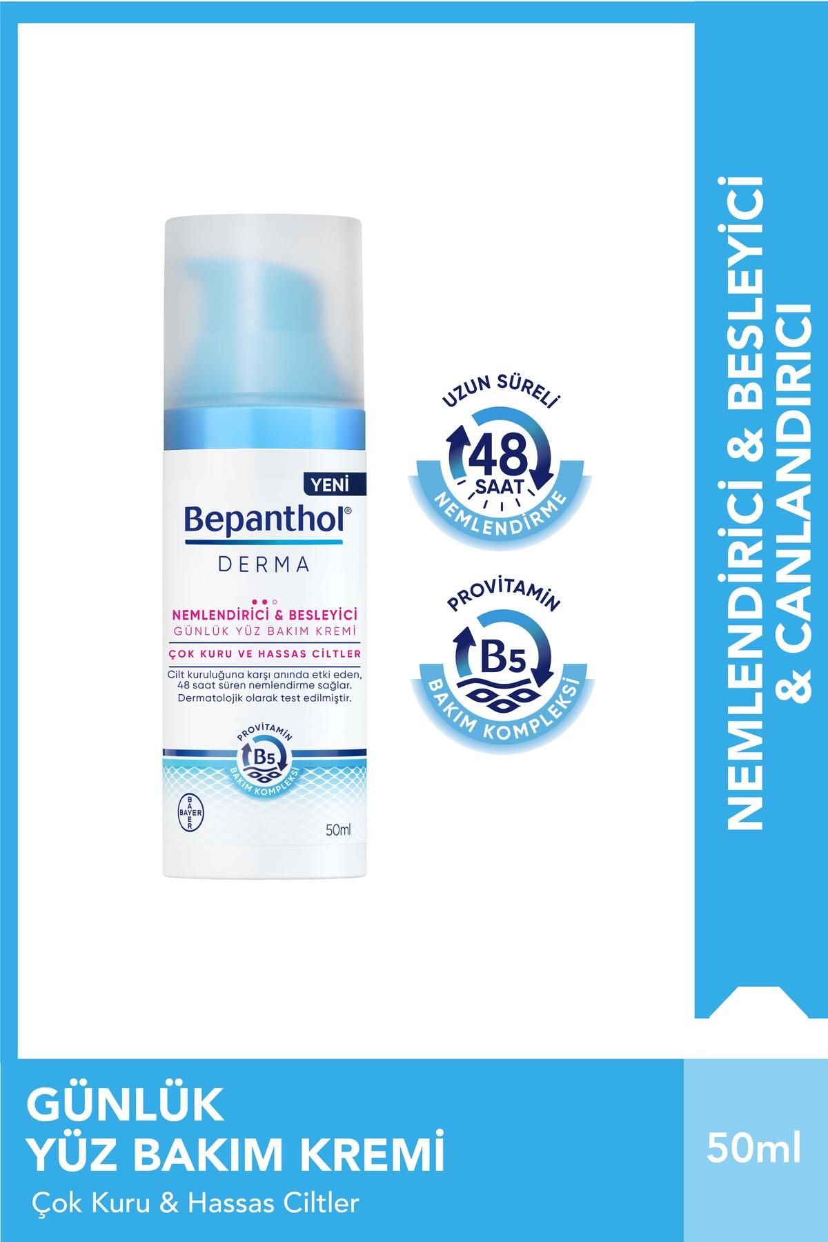 Bepanthol Derma Nemlendirici & Besleyici Günlük Yüz Bakım Kremi 50ml