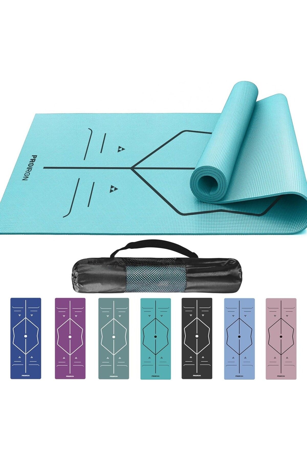 PROIRON Alignment System Pilates & Yoga Matı, Taşıma Çantası ile 1730 x 610 x 4mm