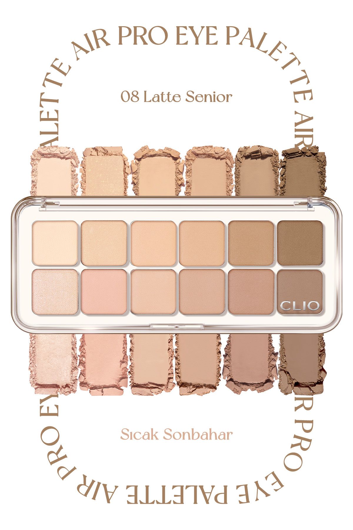 CLIO-Clio Pro Eye Palette Air - Eye Shadow Palette with Light Texture, Intense Colors (08 Latte Senior) 2