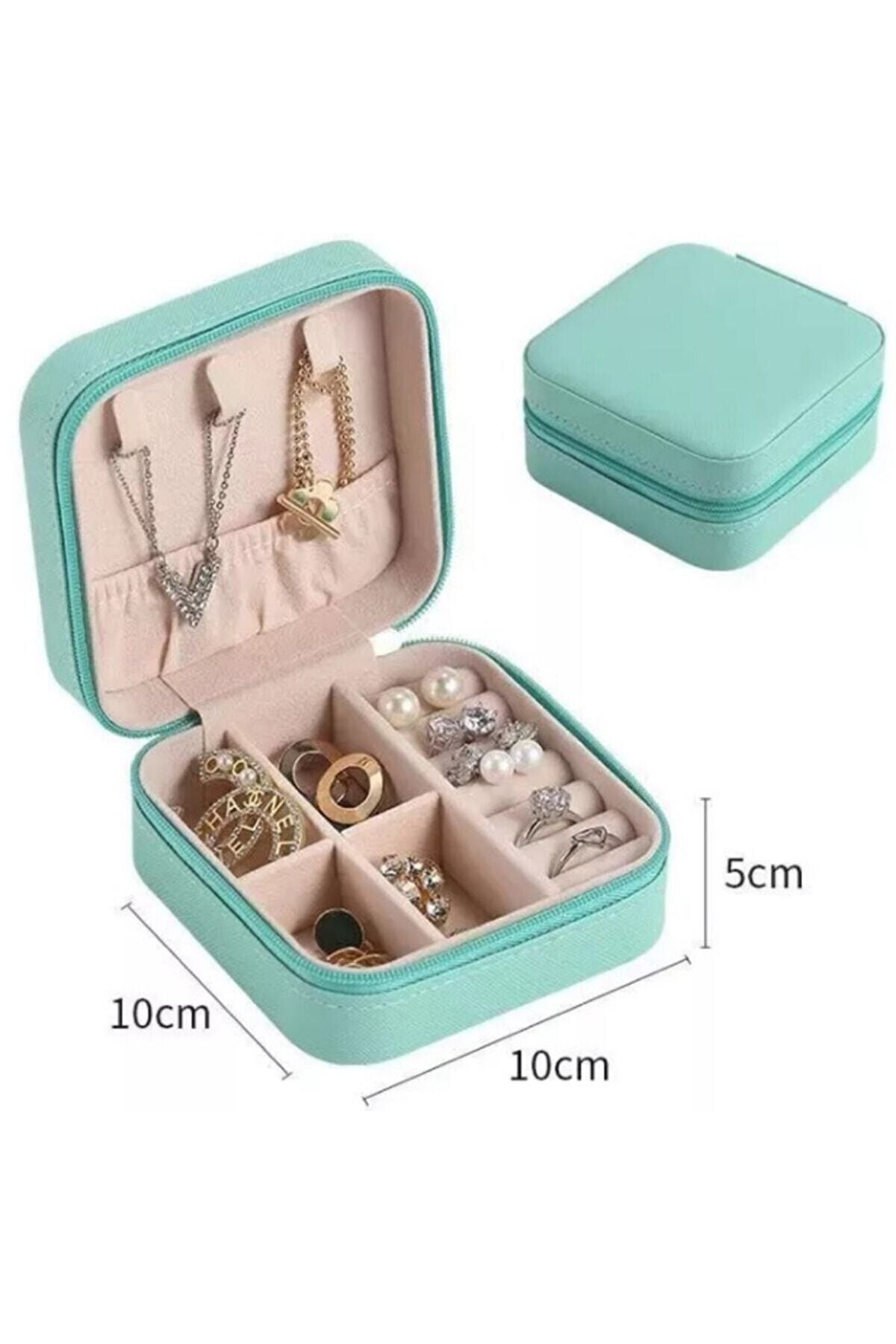 teknotrust-Mini Jewelry Jewelry Box - Necklace, Ring, Earring Organizer Travel Jewelry Case 3