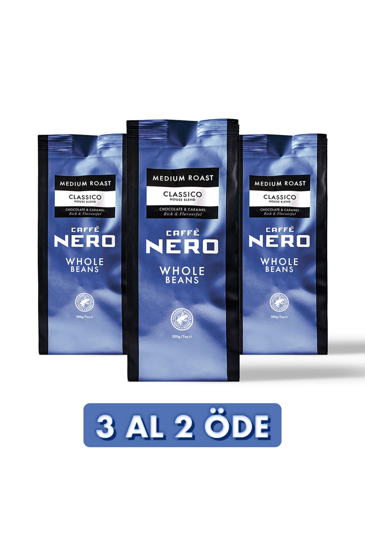 Caffé Nero Classico Çekirdek Kahve 3 Paket (600GR)