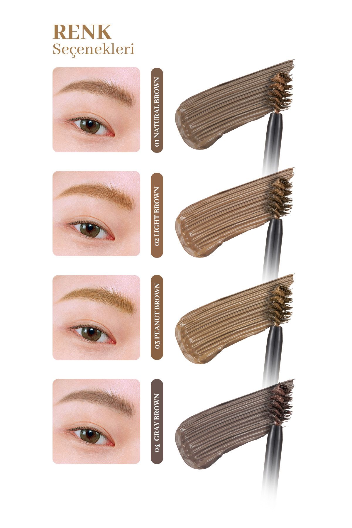 CLIO-Intense Pigmented, Triangular Brush Tip Eyebrow Mascara Clio Kill Brow Color Brow Lacquer (02 Light Brown) 5