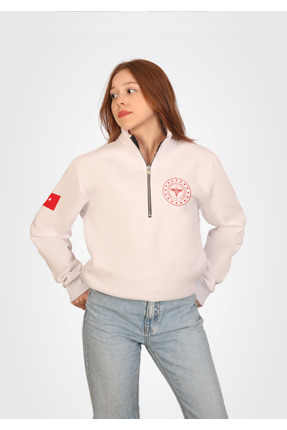 Chicheva 112 Acil Sağlık Yarım Fermuar Geniş Kalıp Dik Yakalı 3 iplik Polarlı...