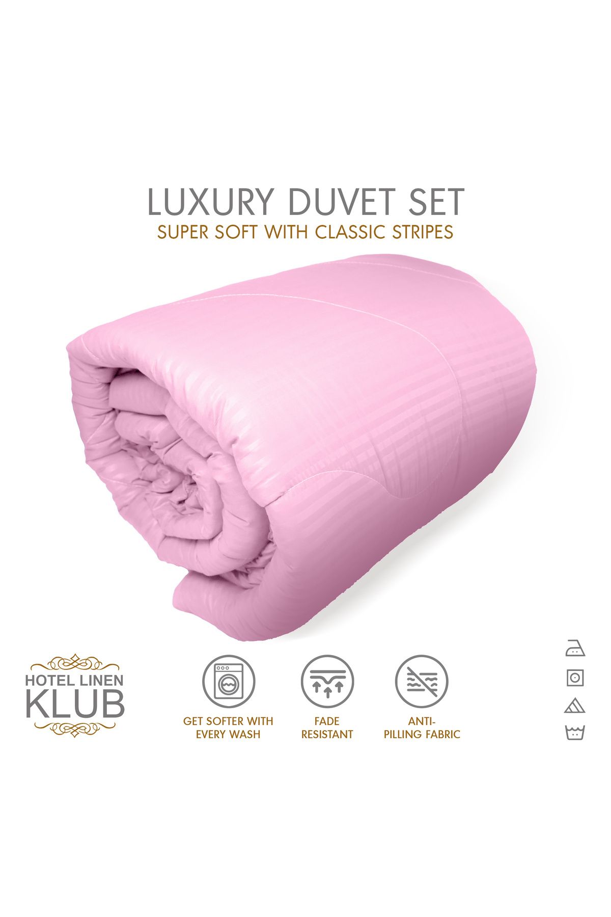 Hotel Linen Klub-Stripe Comforter Set- Ultra Soft Brushed Microfiber Fabric, Soft Siliconized Fiber Filling 6