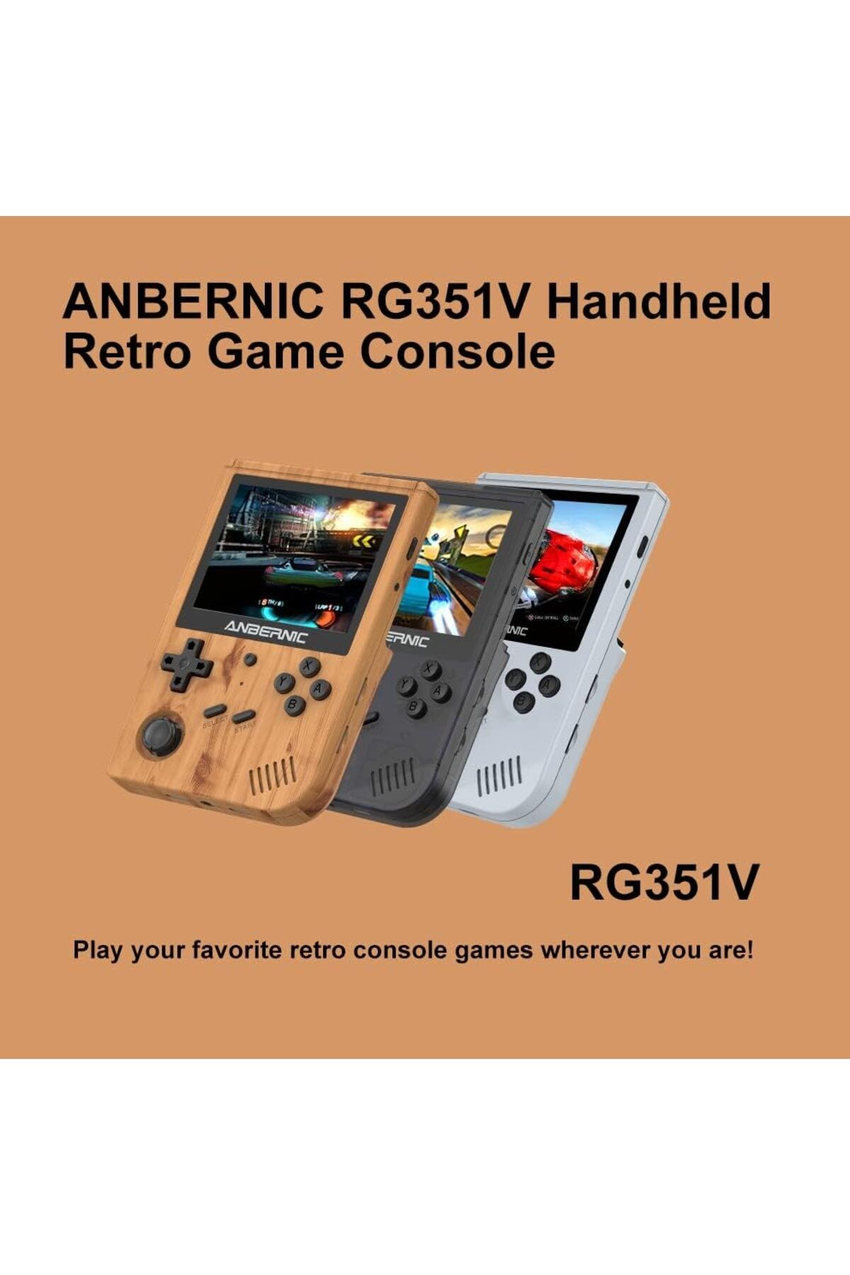 ANBERNIC-وحدة تحكم ألعاب محمولة RG351V بنظام مفتوح المصدر مع واي فاي مدمج وبطاقة TF بسعة 64 جيجابايت و2500 لعبة كلاسيكية 3