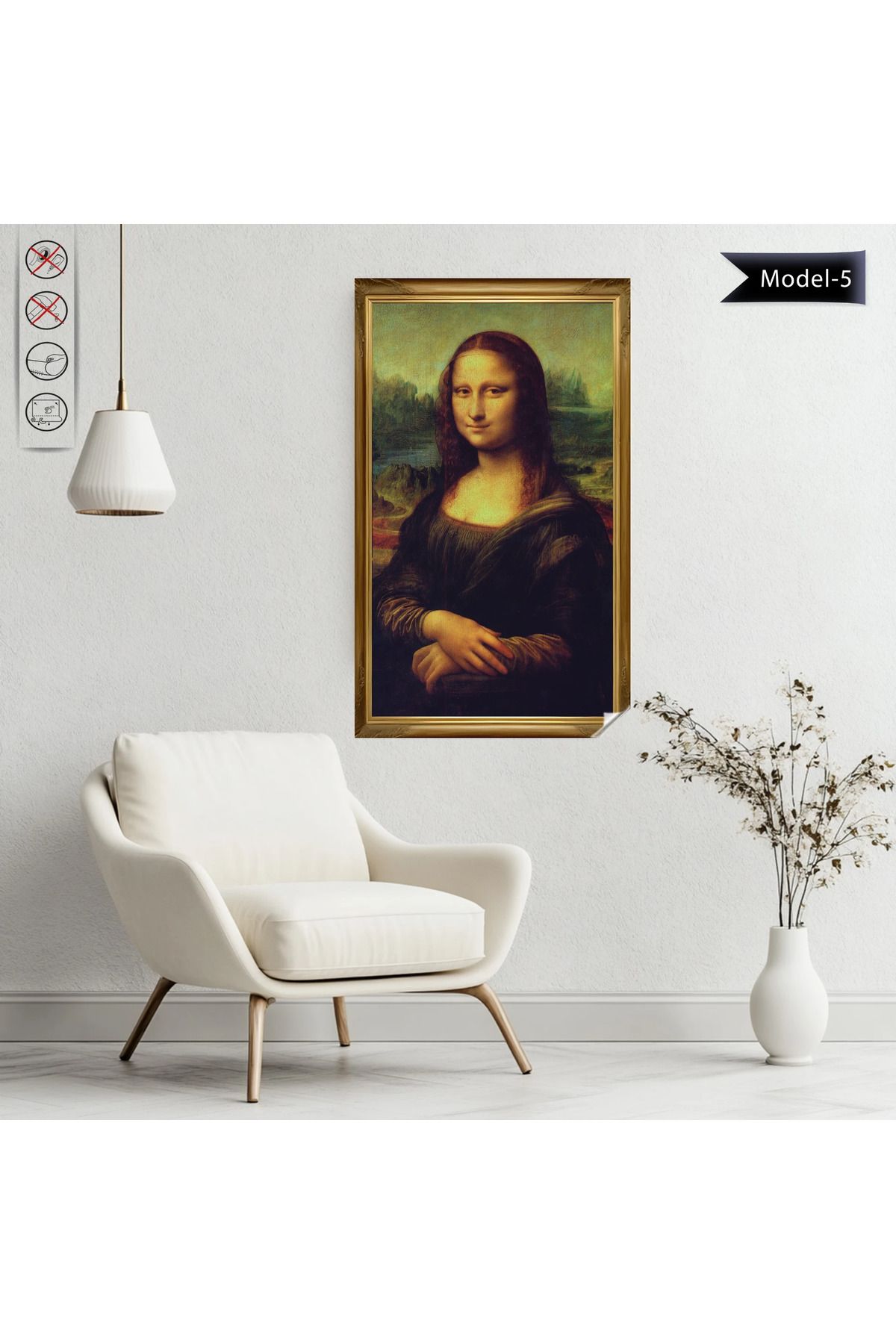 ZERO LAND Mona Lisa Tablo - Poster Dünyaca Ünlü (Model- 5) 70 CM X 116 CM DRSTR