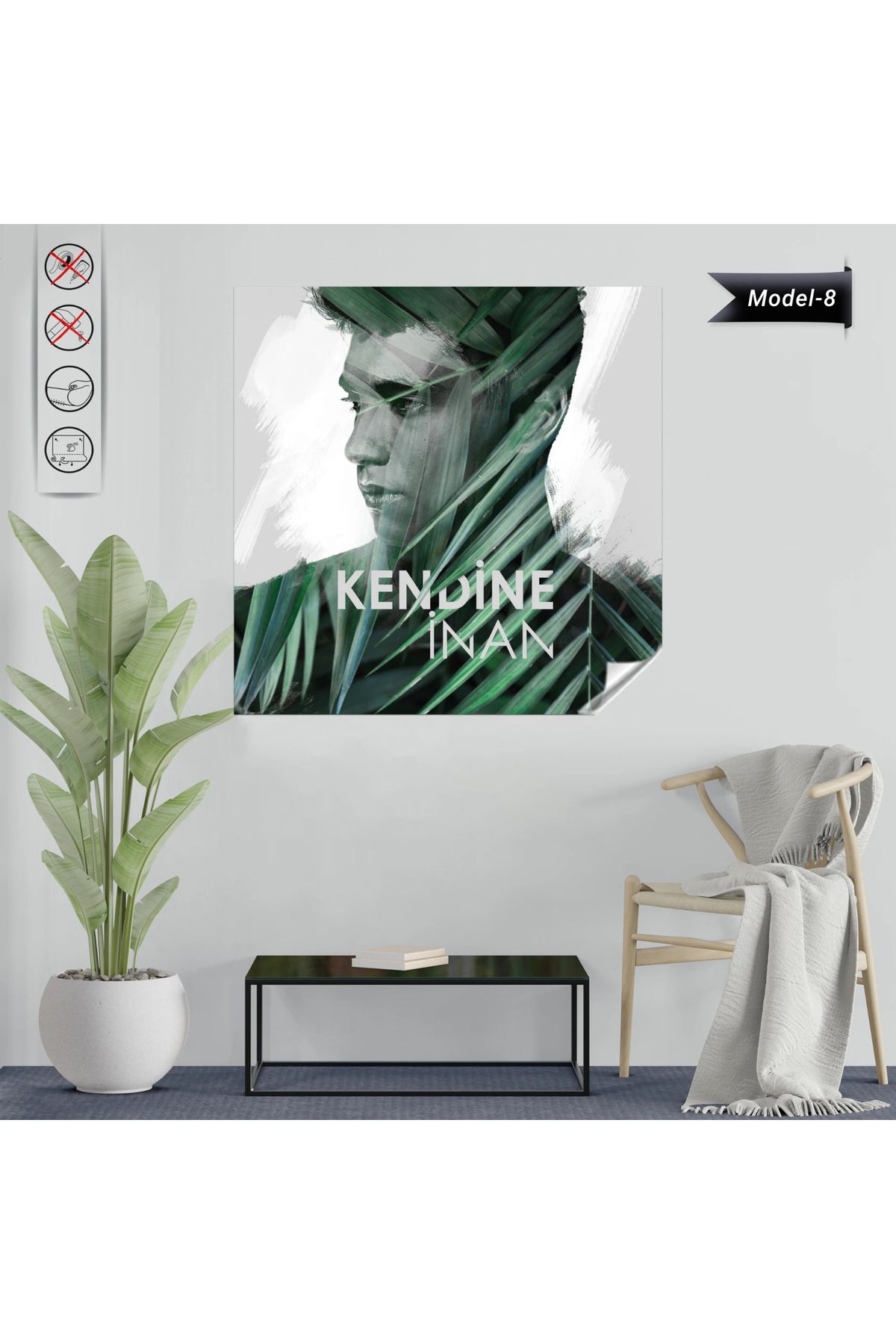 ZERO LAND Statik Tutunma Özellikli Tablo - Poster Motivasyon (Model- 8) 150 CM X 150 CM DRSTR