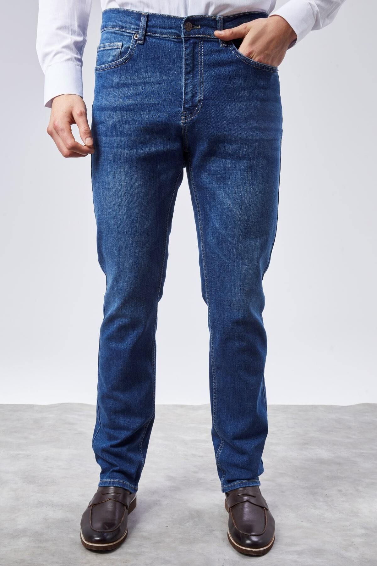 CEDY DENIM Regular Fit Jean Martin Yüksek Bel Standart Kesim Esnek Mavi Erkek Kot Pantolon C336