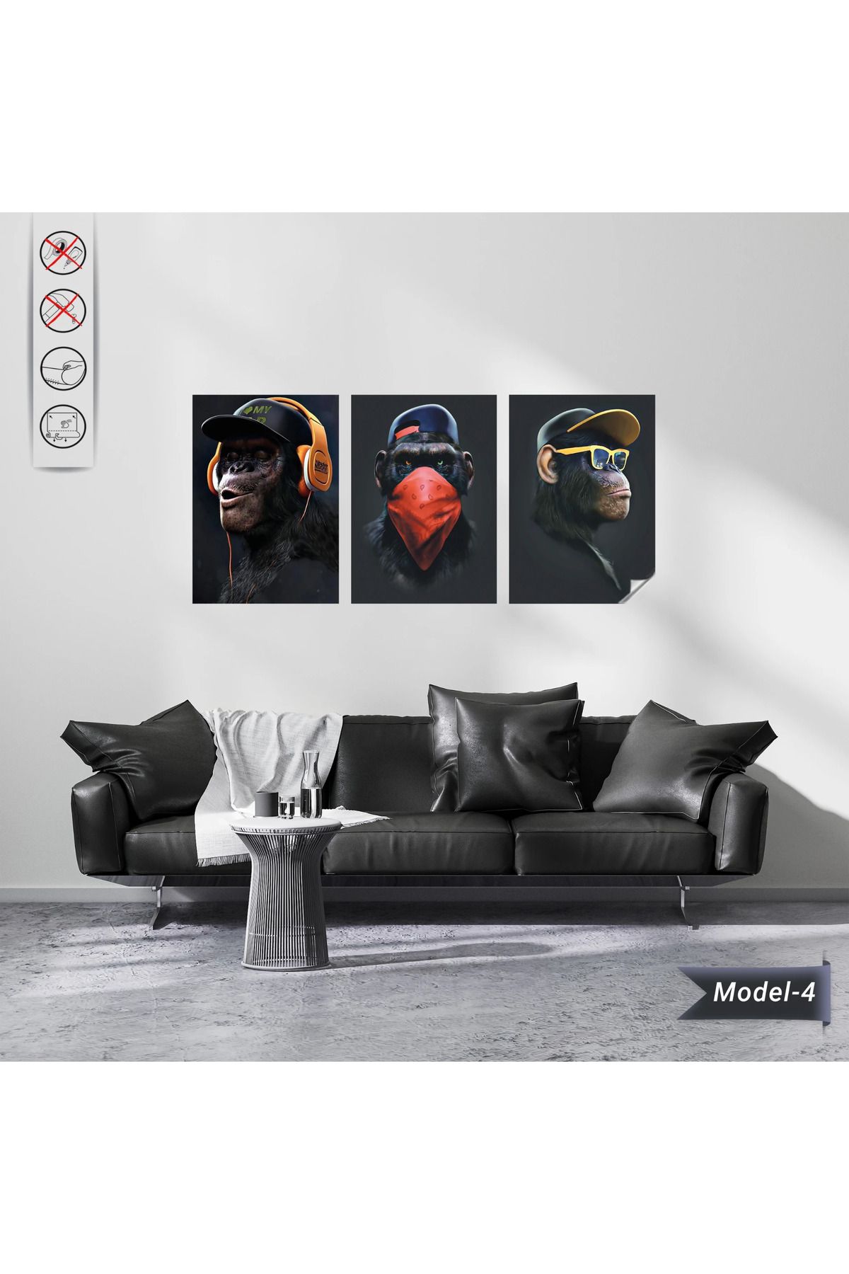 ZERO LAND Statik Tutunma Özellikli Tablo - Poster Hayvan (Model- 4) 35 CM X 50 CM DRSTR