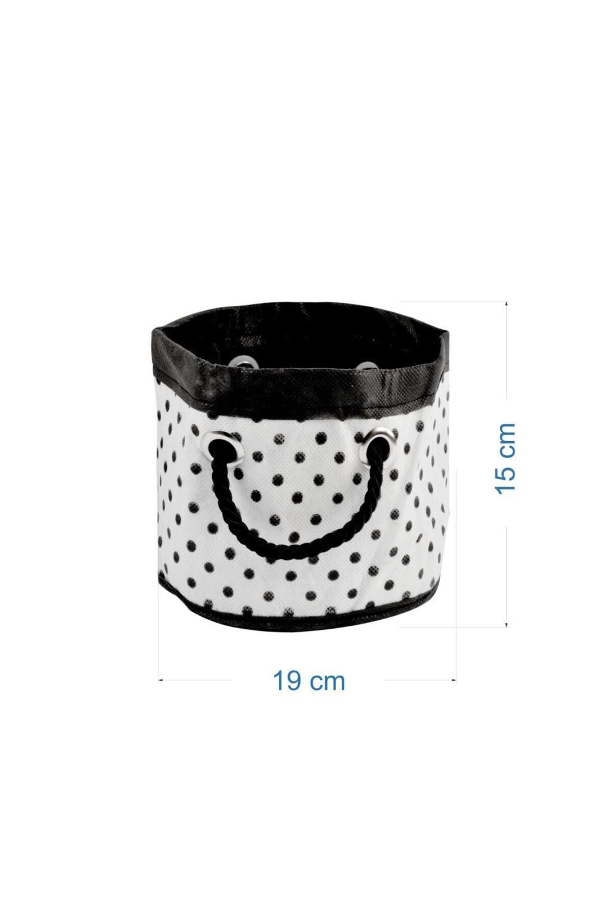 Magic Lady-Polka Dot Patterned 3-Piece Baby Room Organizer - Newborn Basket Box Set with Handles 4