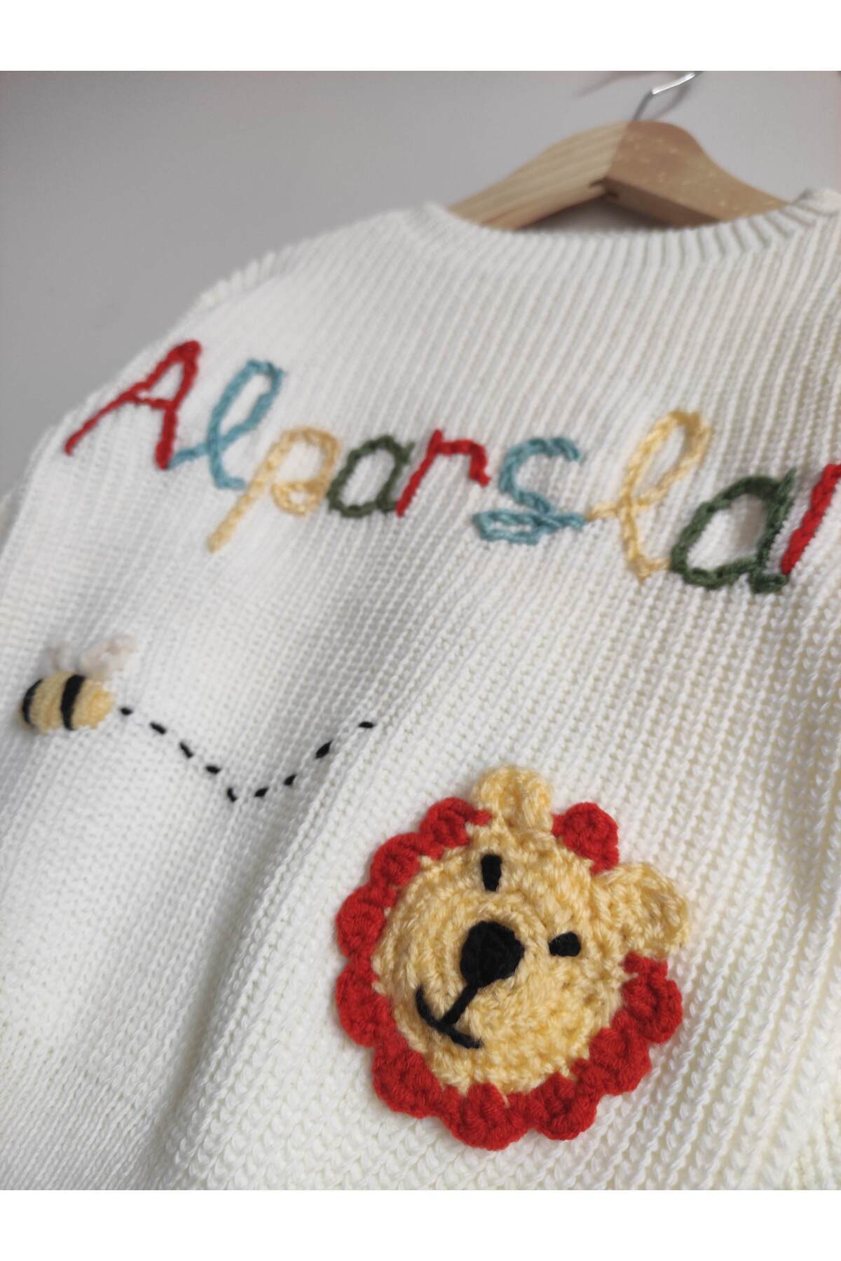 Genel Markalar Triko Kazak Oversize Unisex Bebek Çocuk İsim Yazılı İşlemeli Bebek Çocuk Kazak fotoğrafı 6 (önizleme)