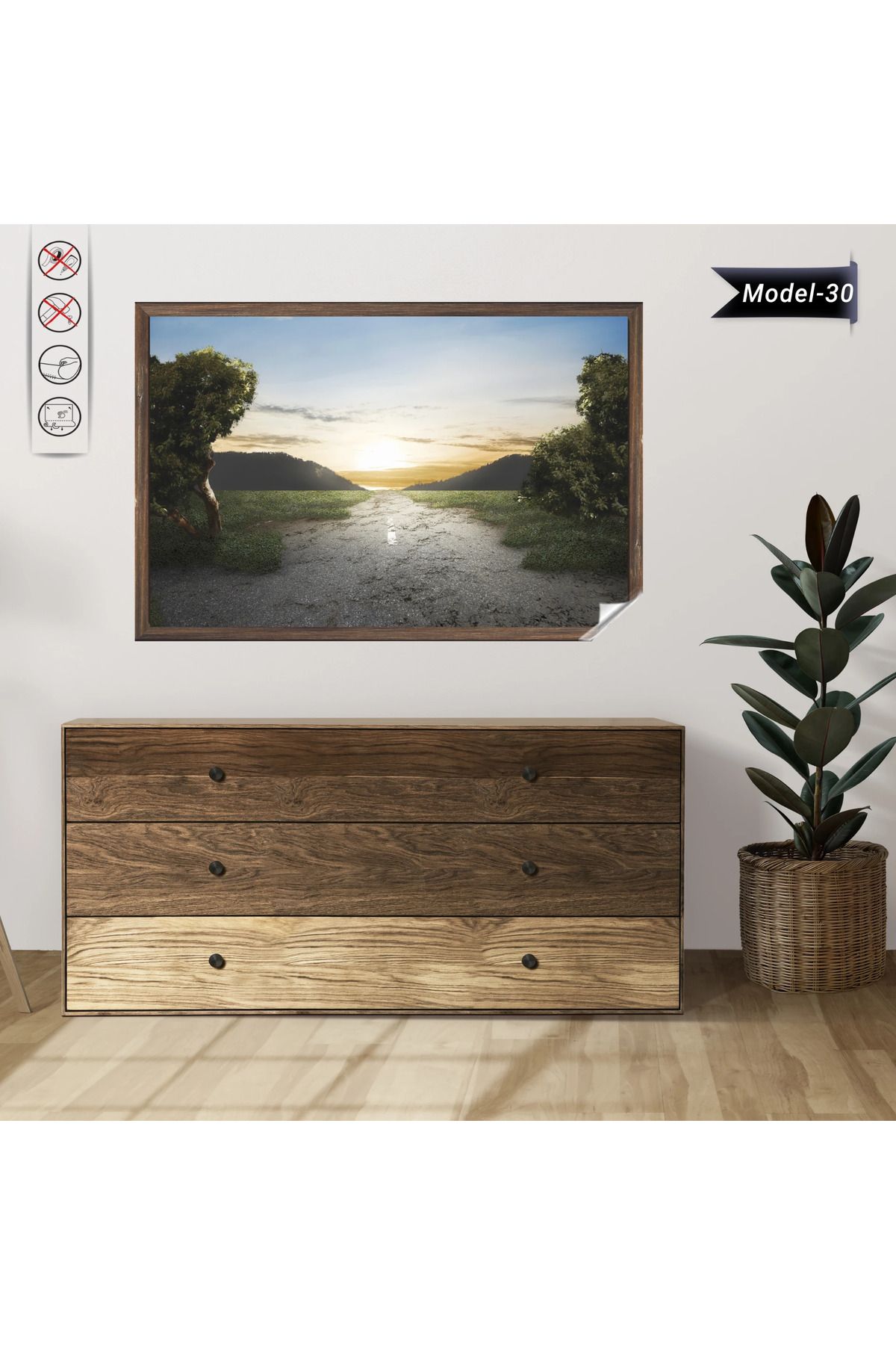 ZERO LAND Statik Tutunma Özellikli Tablo - Poster Manzara (Model-30) 78 CM X 117 CM DRSTR