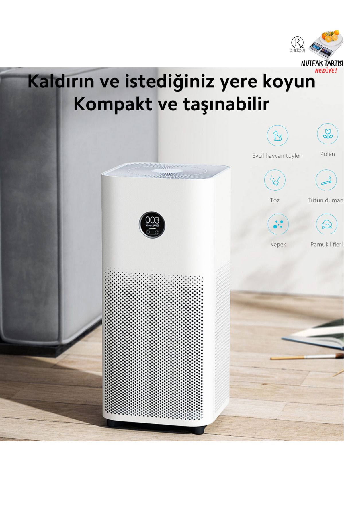 Xiaomi Premium Hava Temizleyici | Toz Ve Polen Filtreleme | Koku Giderme | Akıllı Kontrol | 48m2