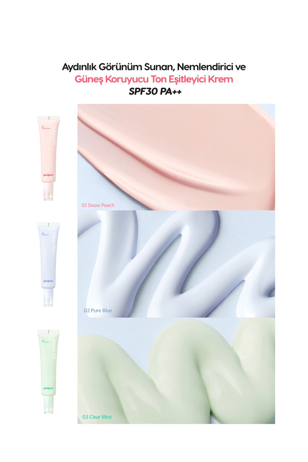 PERIPERA-Cream Tone Equalizing Filter - Neutralizing Redness, Spf30, Milk Tone up (003 Clear Mint) 8
