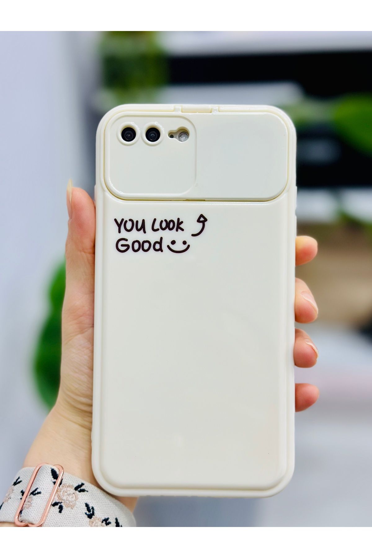 Go Aksesuar-حافظة سيليكون متوافقة مع هاتف Iphone 6 Plus - 7 Plus - 8 Plus مع نموذج مرآة للكاميرا 3