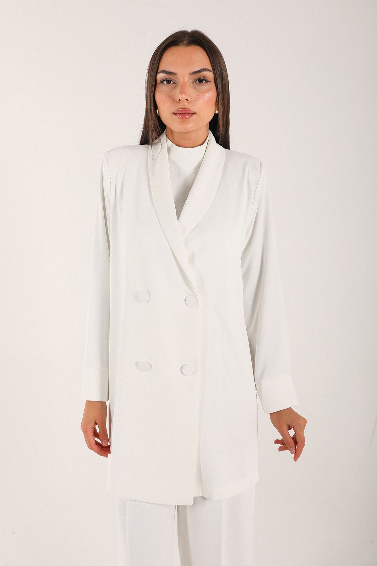 Melike Tatar-White Jumpsuit with Jacket 32-9357-2 6