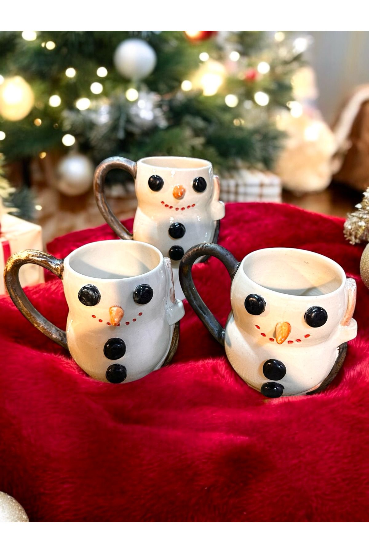 Lotus Sanat Atölyesi-Christmas Theme Handmade Snowman Mug 4