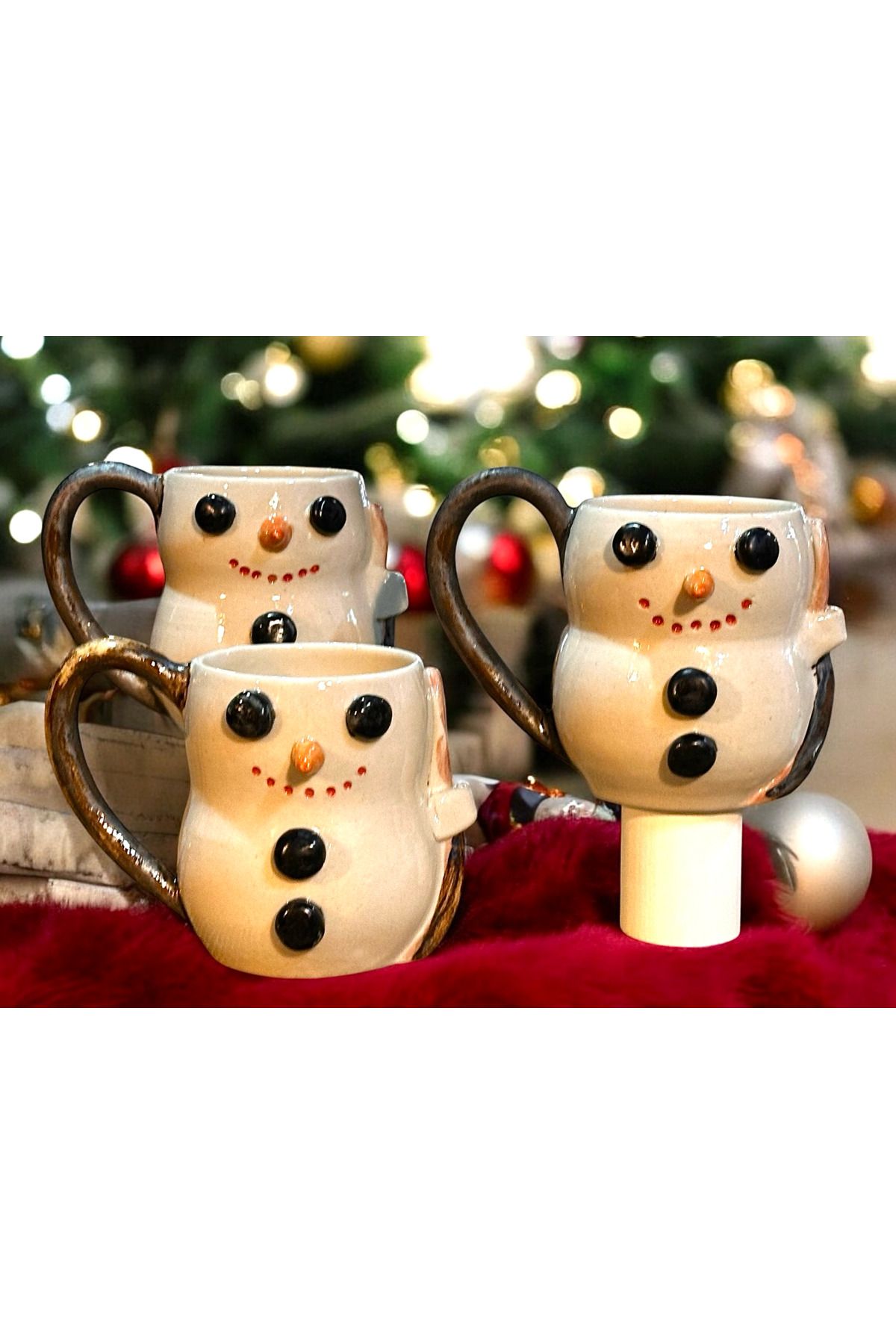 Lotus Sanat Atölyesi-Christmas Theme Handmade Snowman Mug 1