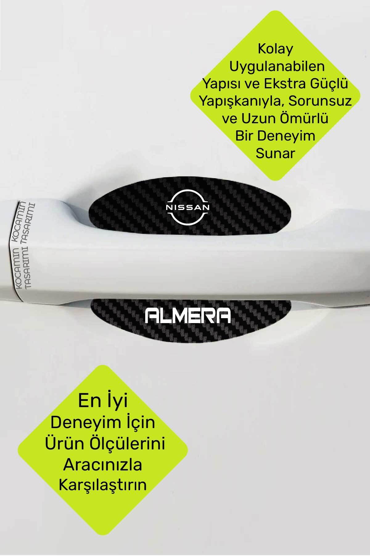 Kocamın Tasarımı-Nissan Almera Model - 4-Piece Carbon Foil Set with Special Lettering 5