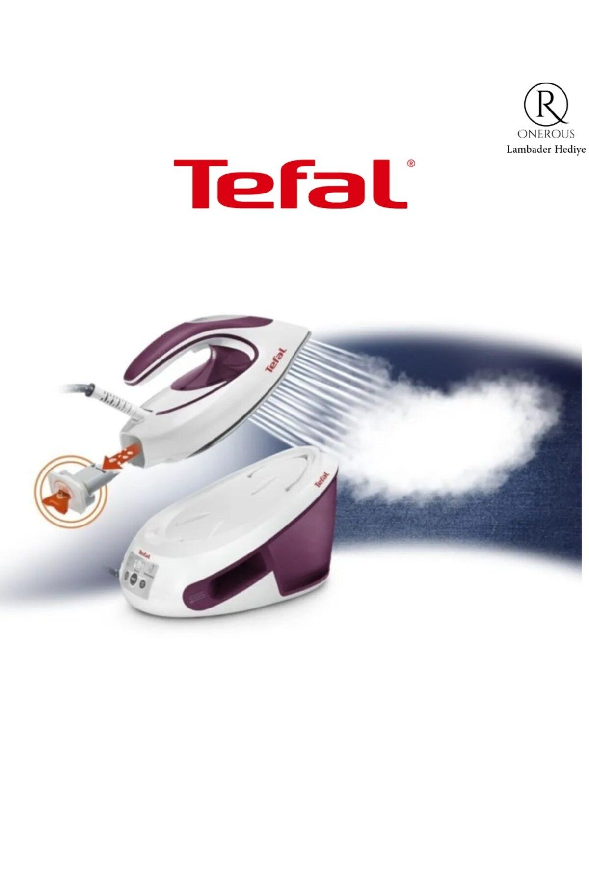 TEFAL Durilium AirGlide taban teknolojisi SV8054 Express Anti-Calc Buhar Kazanlı Ütü