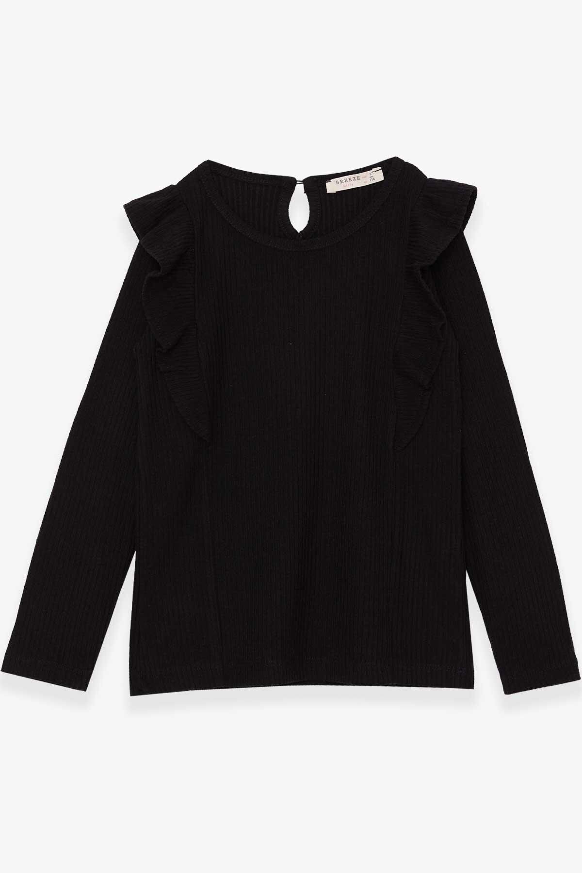 Breeze-1.5-5 Years Old Black Ruffled Girl's Blouse 5