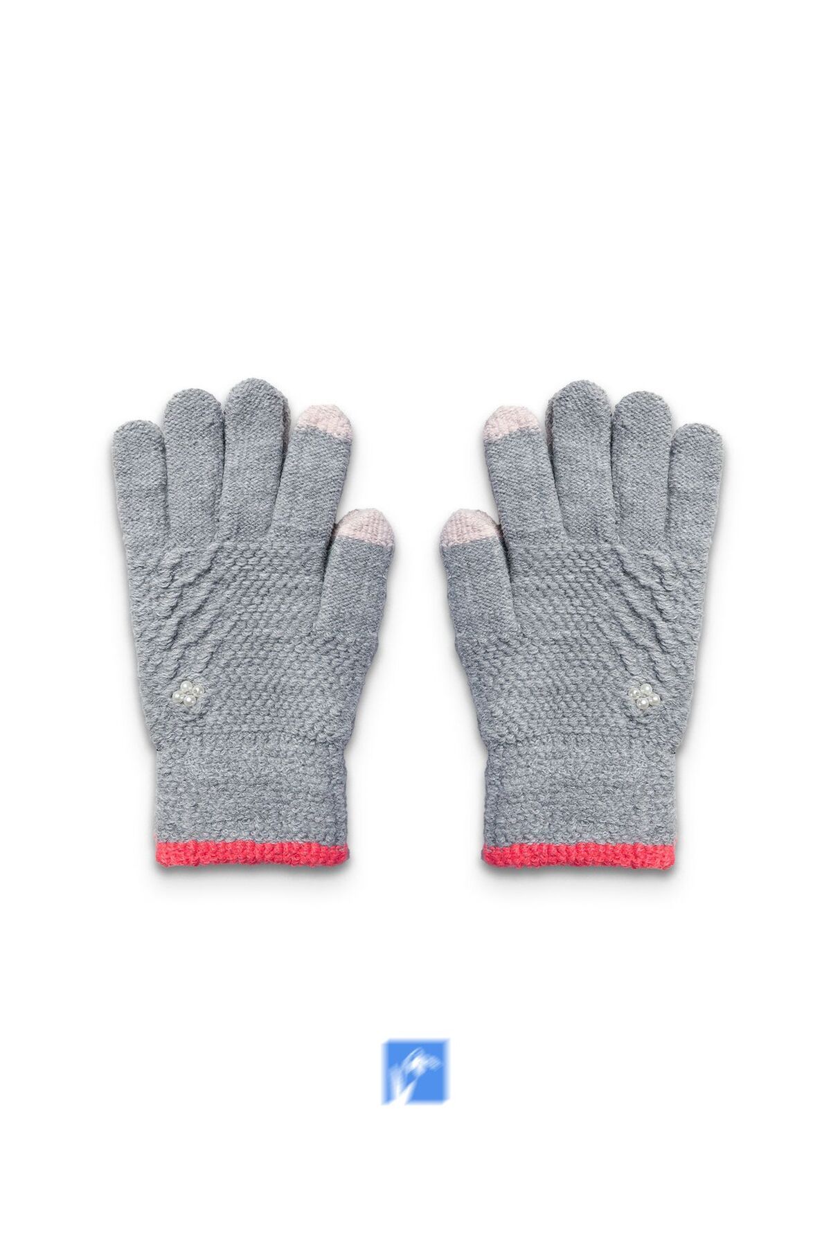 Kardelen Butik Denizli-Autumn and Winter Warm Double Layer Pearl Stone Thick Gloves Touch Screen Ski Gloves 4