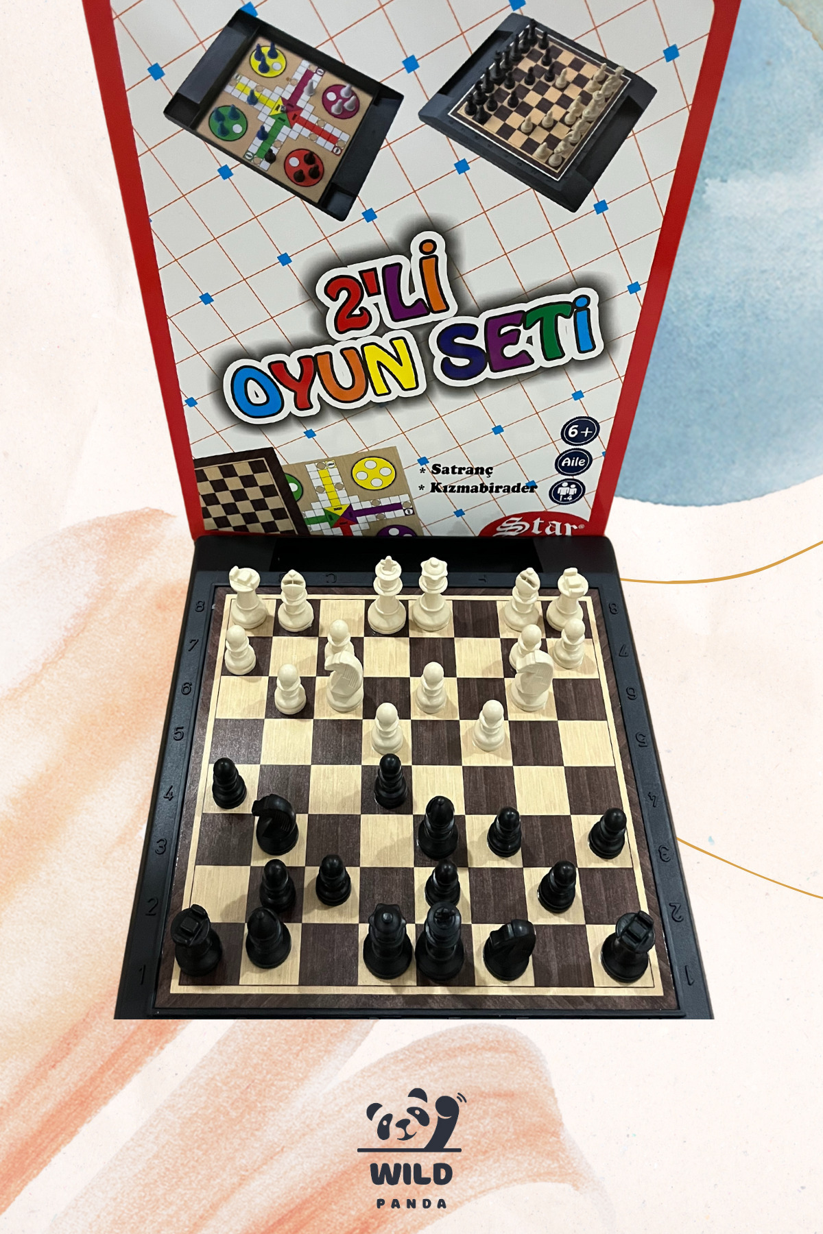 wildpanda 2'li Oyun Seti *satranç * Kızmabirader Aile 1-4 Kişilik
