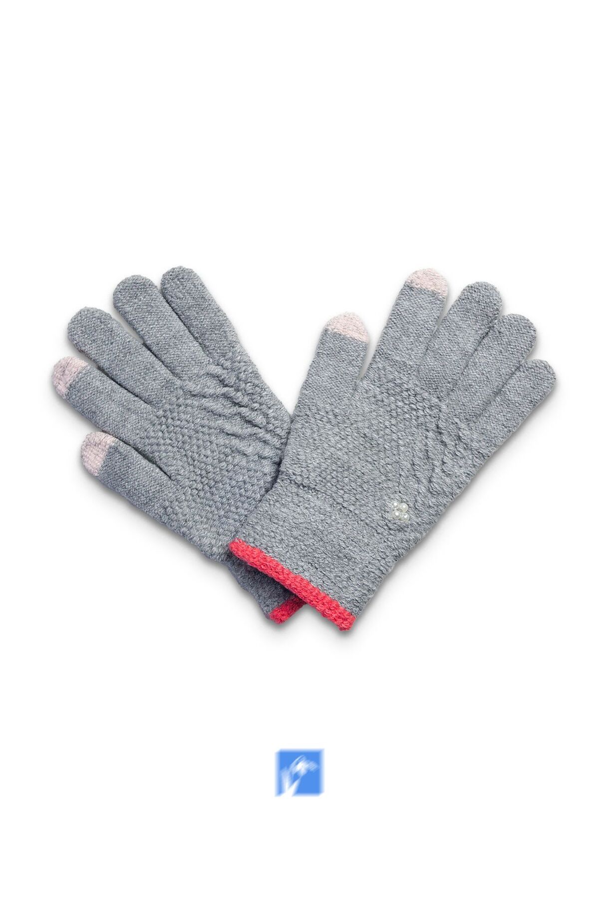 Kardelen Butik Denizli-Autumn and Winter Warm Double Layer Pearl Stone Thick Gloves Touch Screen Ski Gloves 2