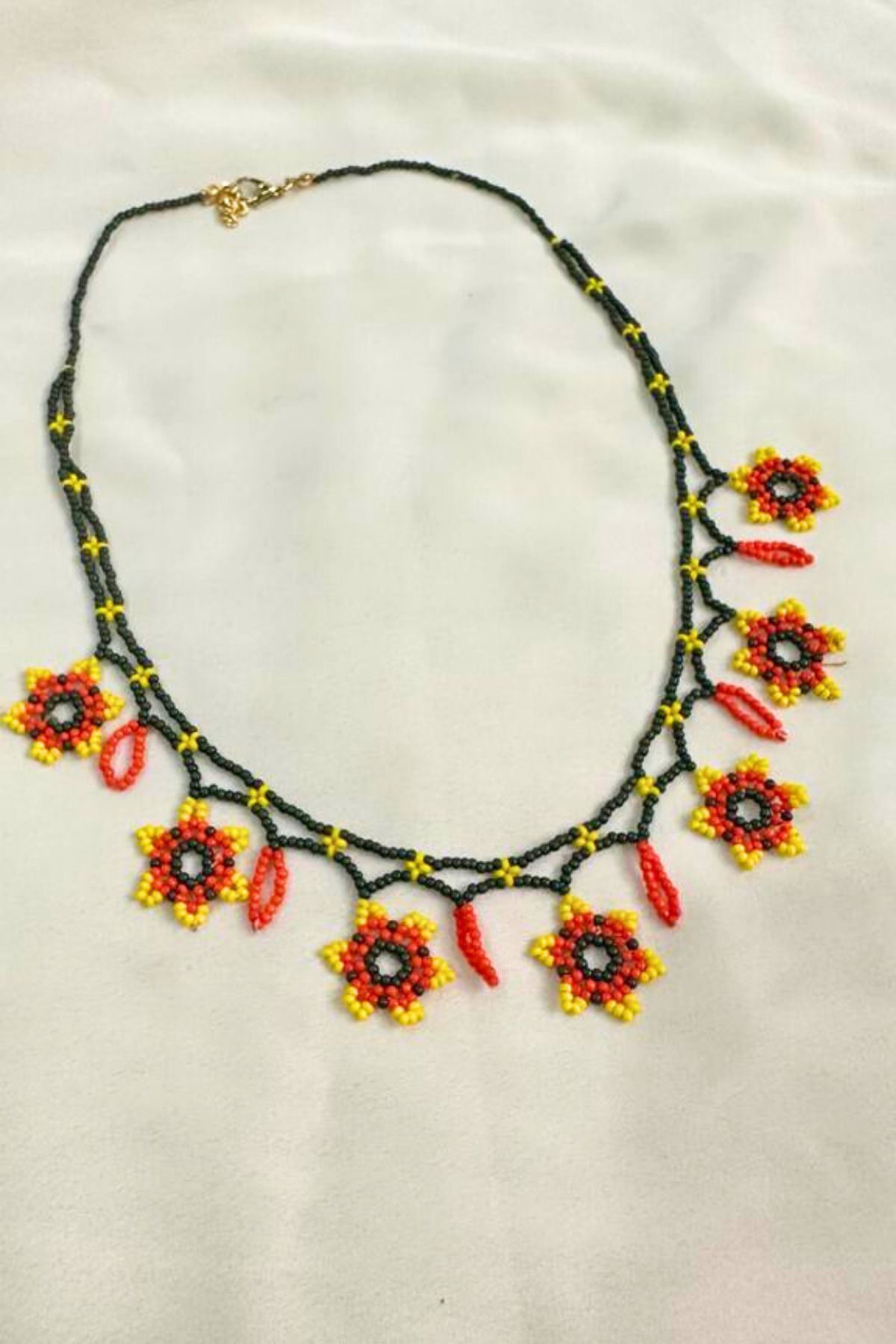 PETEK AKSESUAR-BEAD LADE HANDMADE FLOWER ETHNIC NECKLACE 3