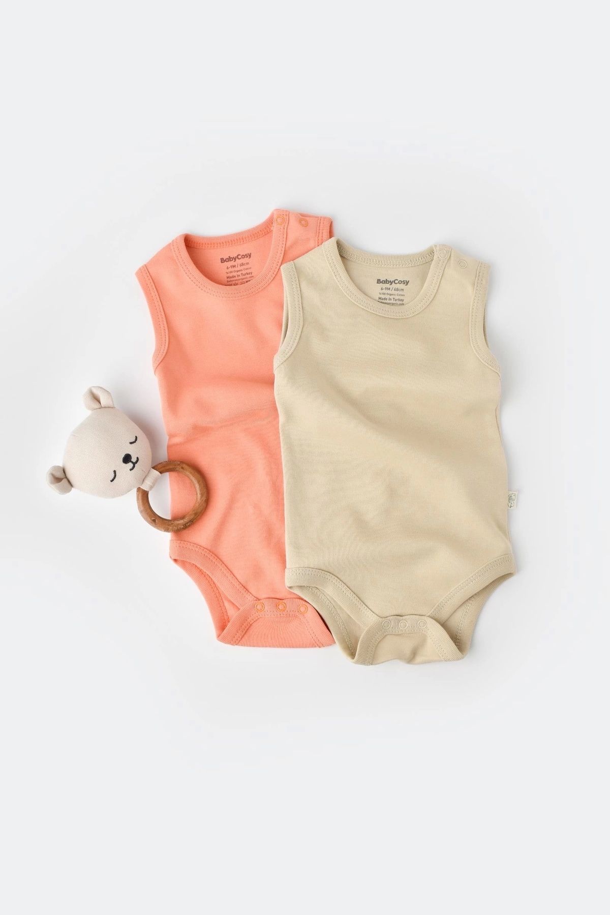 BabyCosy Organic Wear Bebek 2 Parça Kolsuz Body, %100 Organik Pamuk, Bebek Ve Yenidoğan Serisi, Hastane Çıkışı Seti - Csy