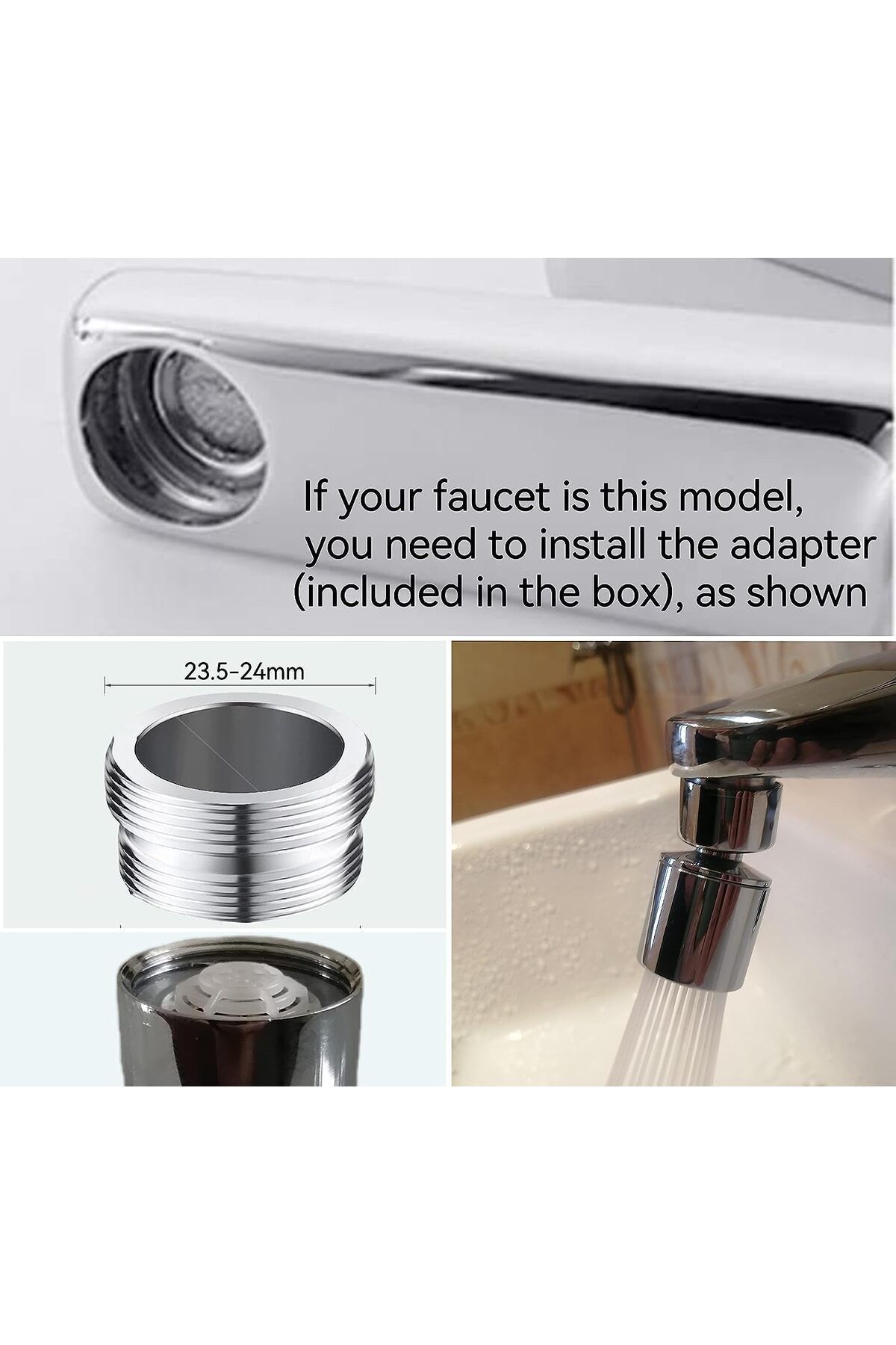 Arabest-Faucet Aerator,Kitchen Bathroom Rotatable Faucet Nozzle Aerator,Faucet Extender 5