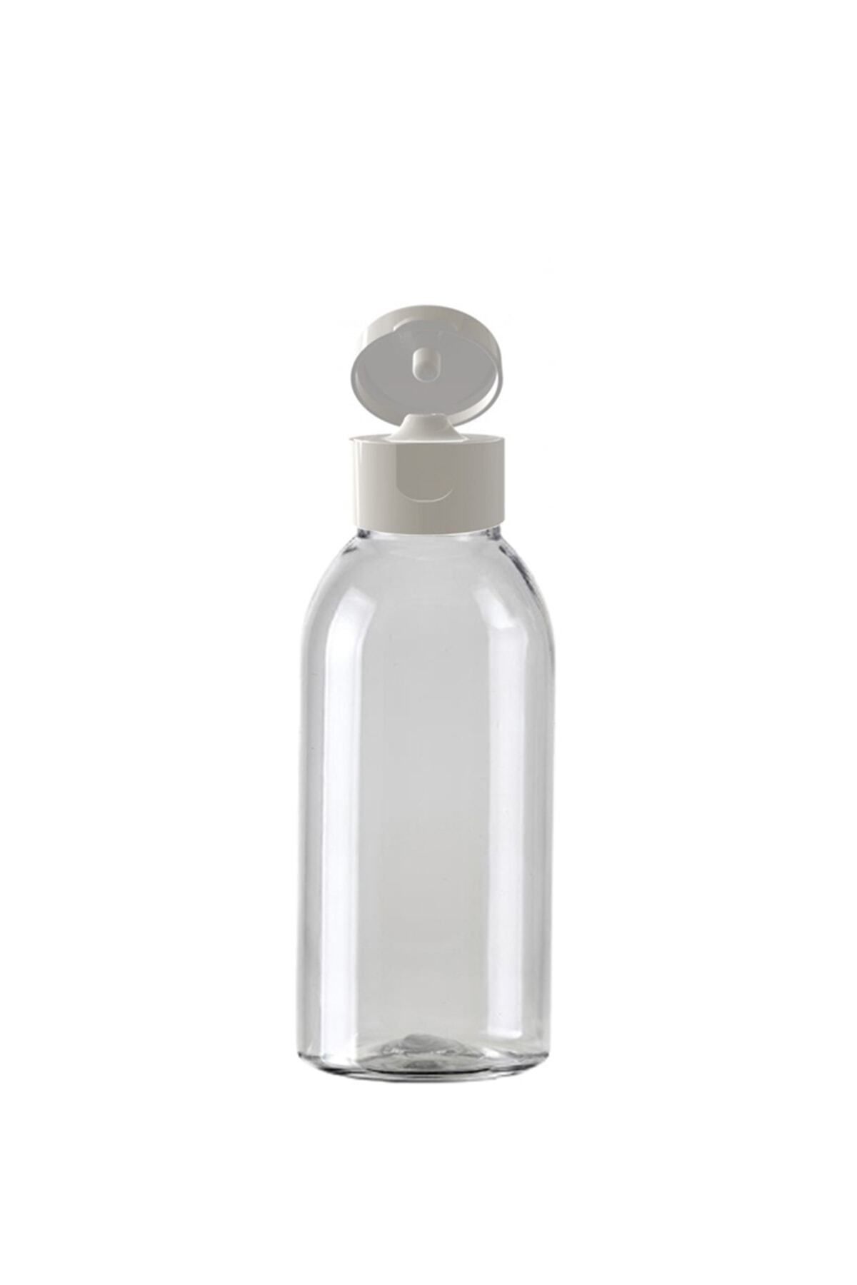 makrobay 10'lu 100 ml Şeffaf Oval Boyunlu PET Şişe Seti – Beyaz Açmalı Kapaklı, Boş Plastik Ambalaj Şişeleri
