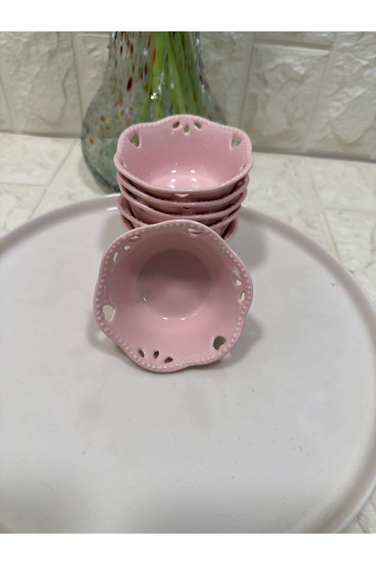 6 lı Mini Kase Porselen - Sosluk - Reçellik 8x4 cm