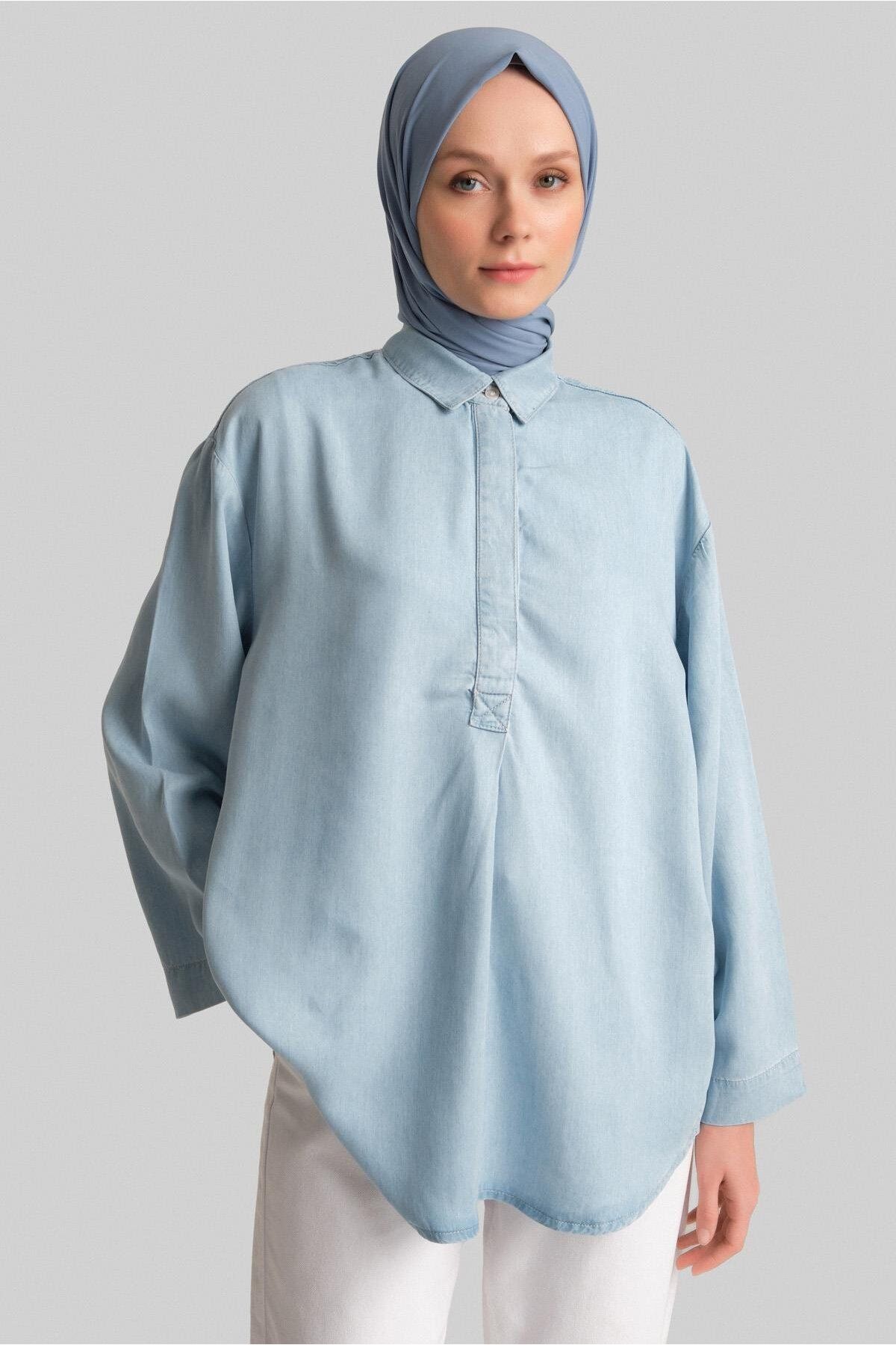 بلوز 24Yd3407 آبی روشن Armine