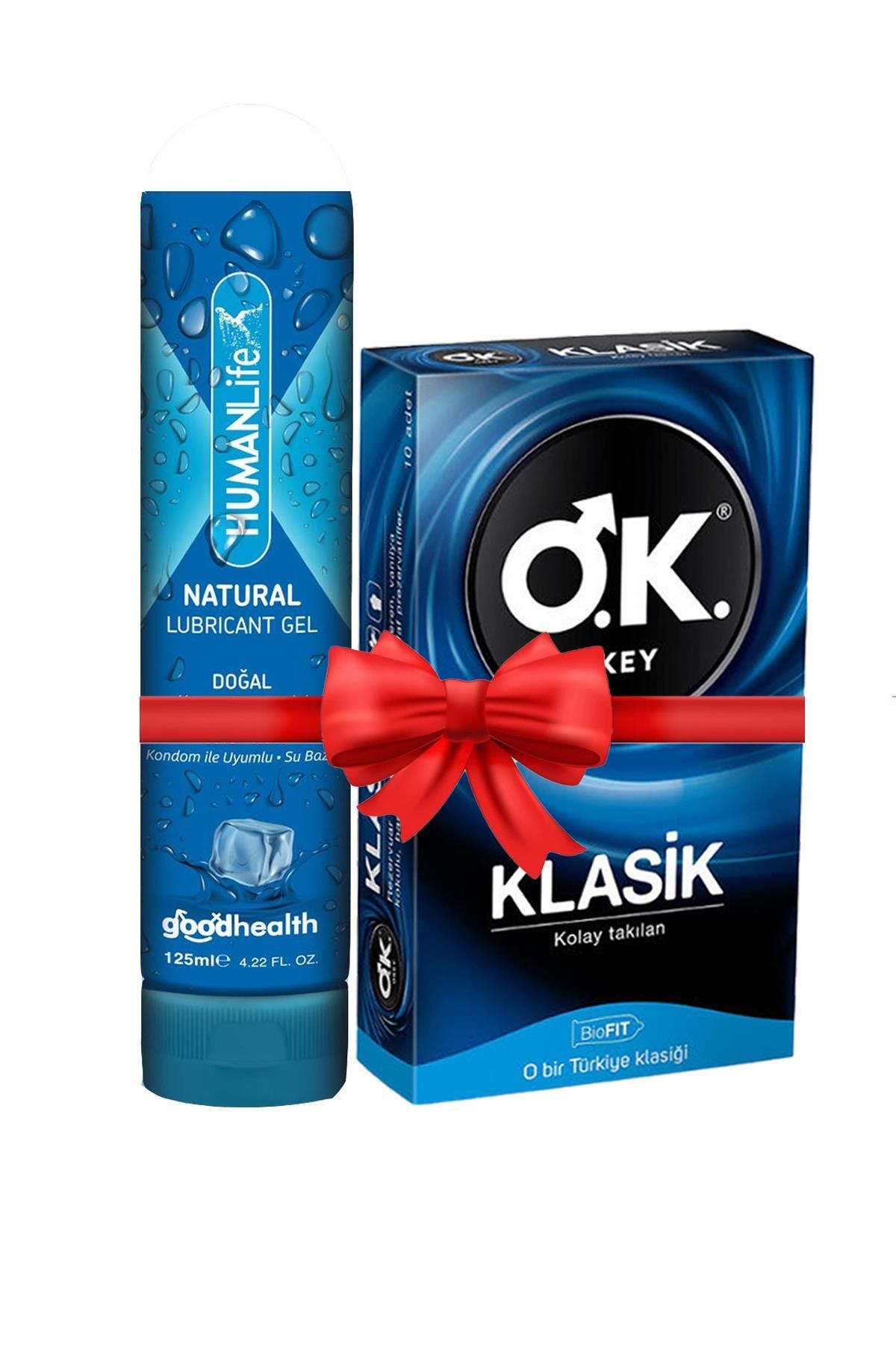 Okey Prezervatif Klasik 10'lu + HumanLife 125 ml Doğal Kayganlaştırıcı Jel Lubricant