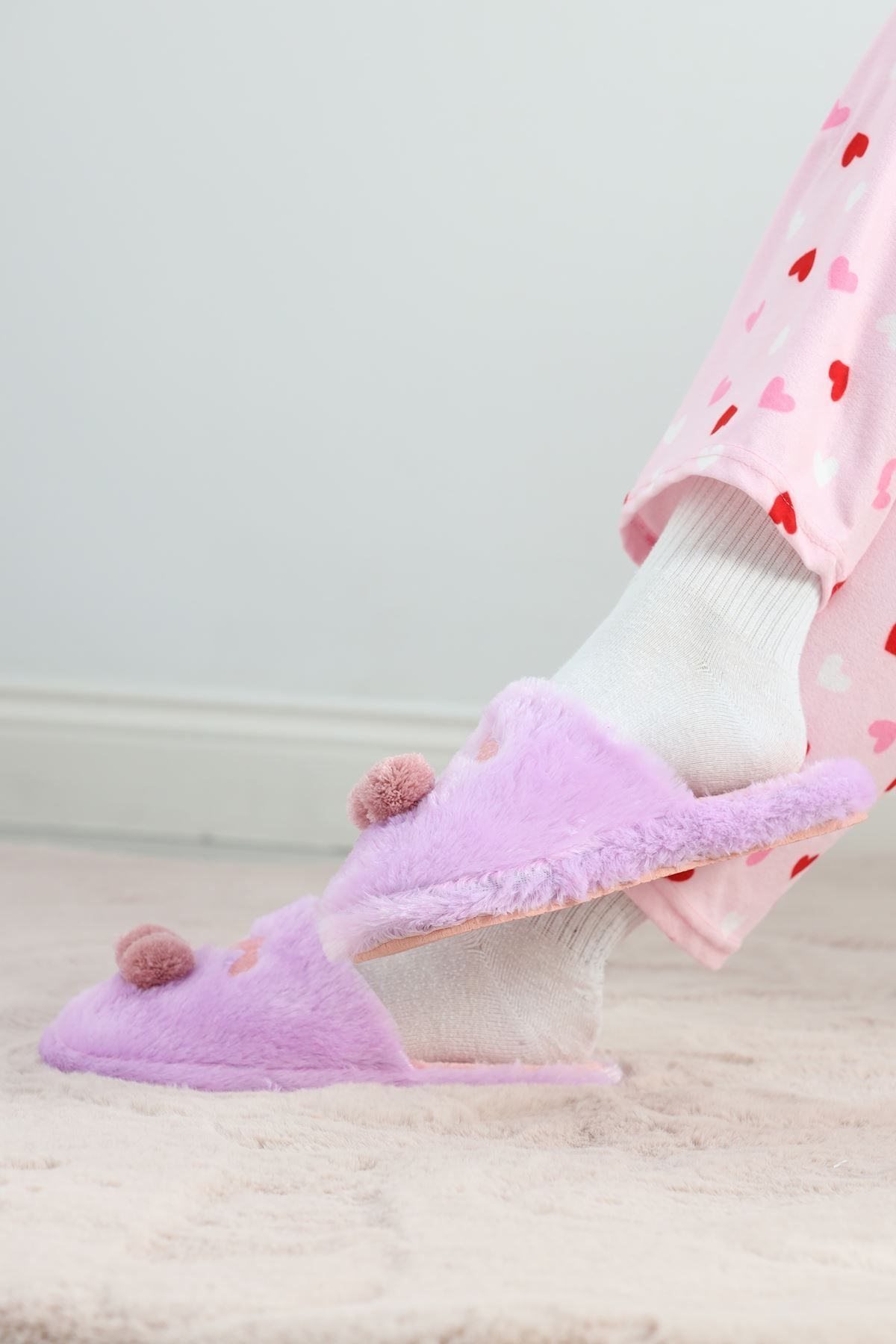 Ramby-Lilac Plush House Slippers - 20188.0264 3