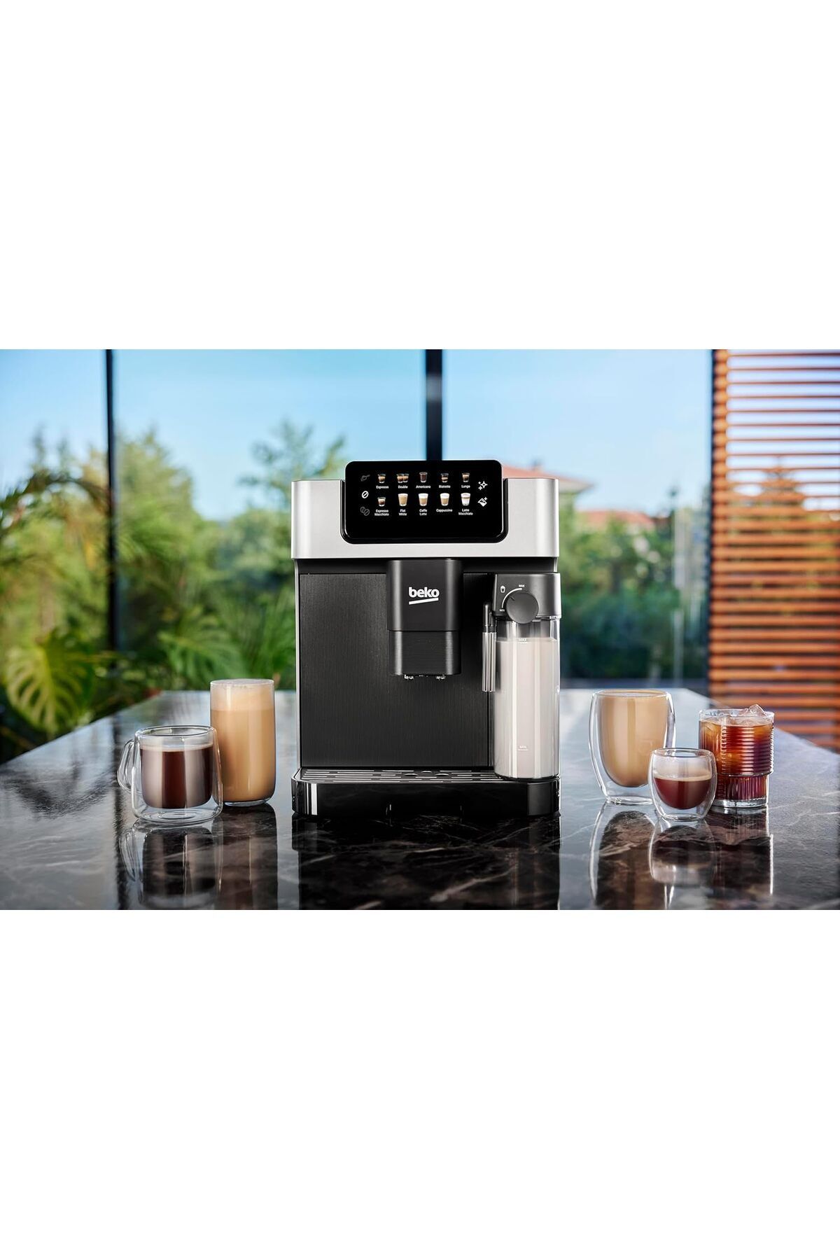 Beko-Automatic Bean-Cup Espresso coffee machine 19 Bar, LCD display, 2L tank, 2 Nozzles - CEG7304X 4