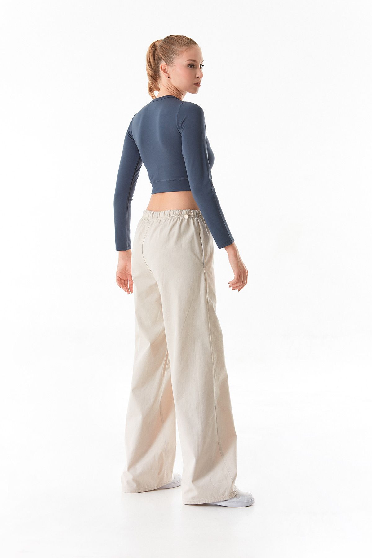 Fulla Moda-Pants - Beige - High Waist 4