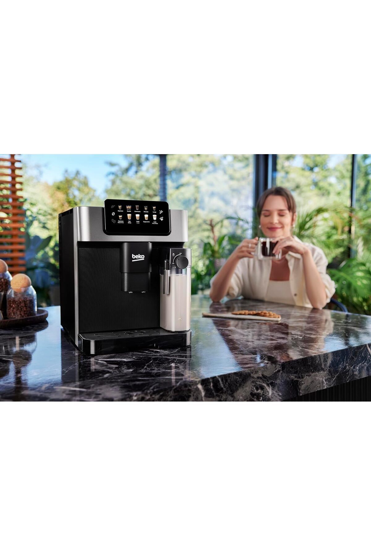 Beko-Automatic Bean-Cup Espresso coffee machine 19 Bar, LCD display, 2L tank, 2 Nozzles - CEG7304X 7