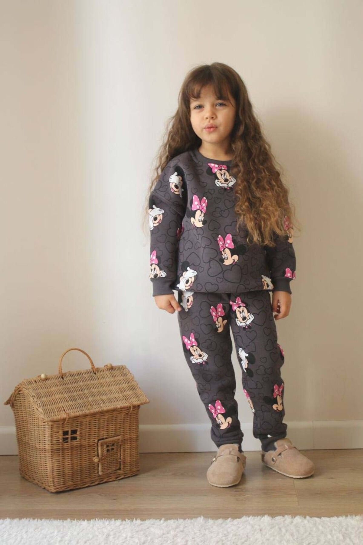 MİNİKO KİDS-Girls Mickey Model 3 Thread Raster Thick Personality Tracksuit Set 2