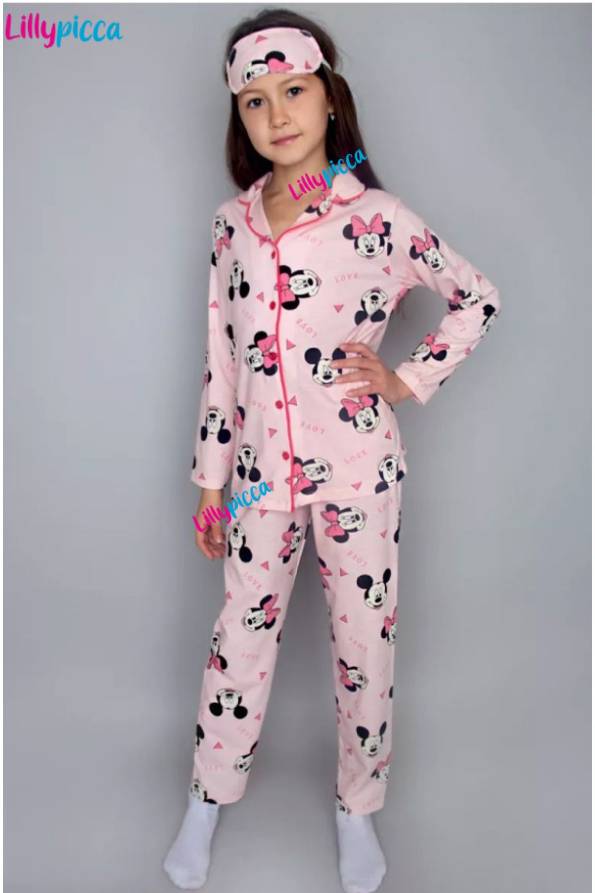 LİLLYPİCCA-Girl's Print Long Sleeve Pajamas Set 3