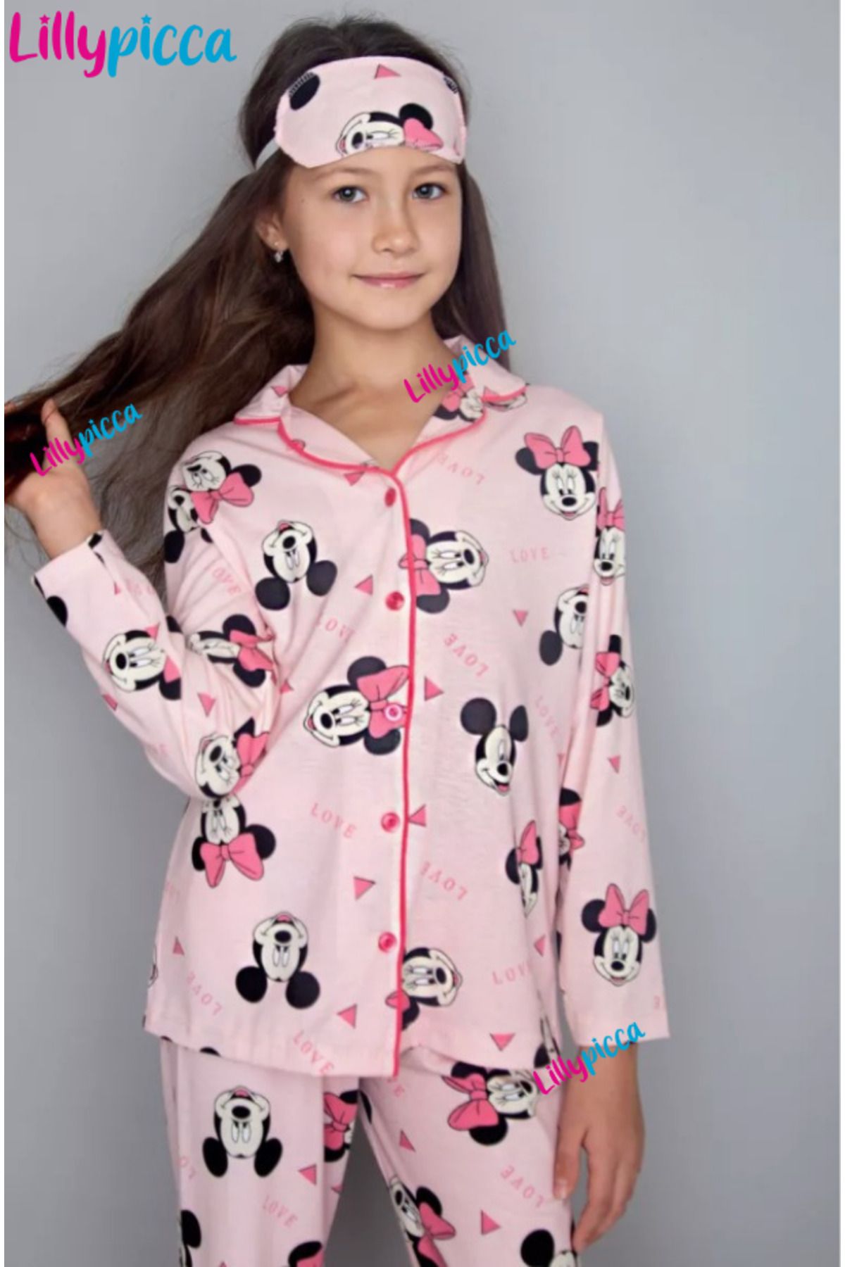 LİLLYPİCCA-Girl's Print Long Sleeve Pajamas Set 5