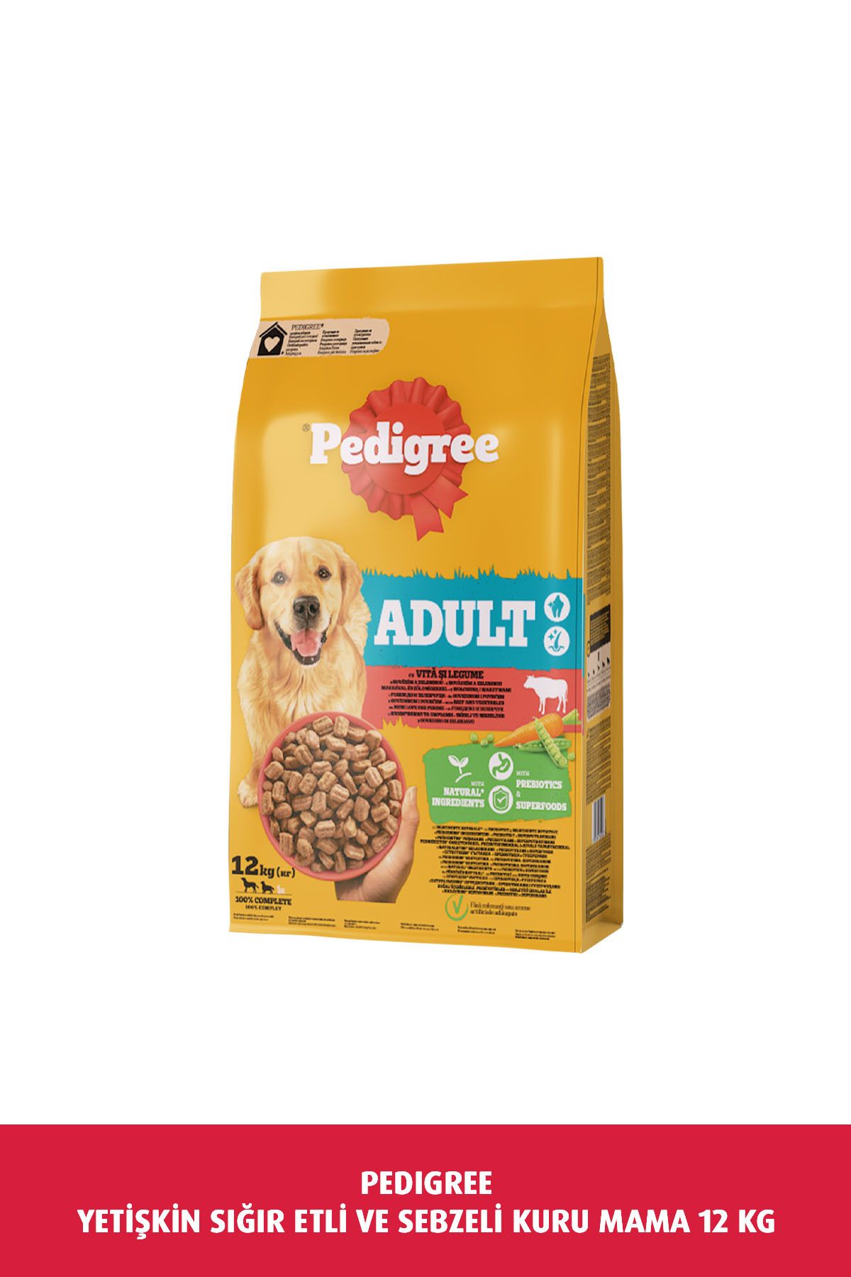 Pedigree Yetişkin Sığır Etli Ve Sebzeli Kuru Mama 12 Kg Kuru Mama