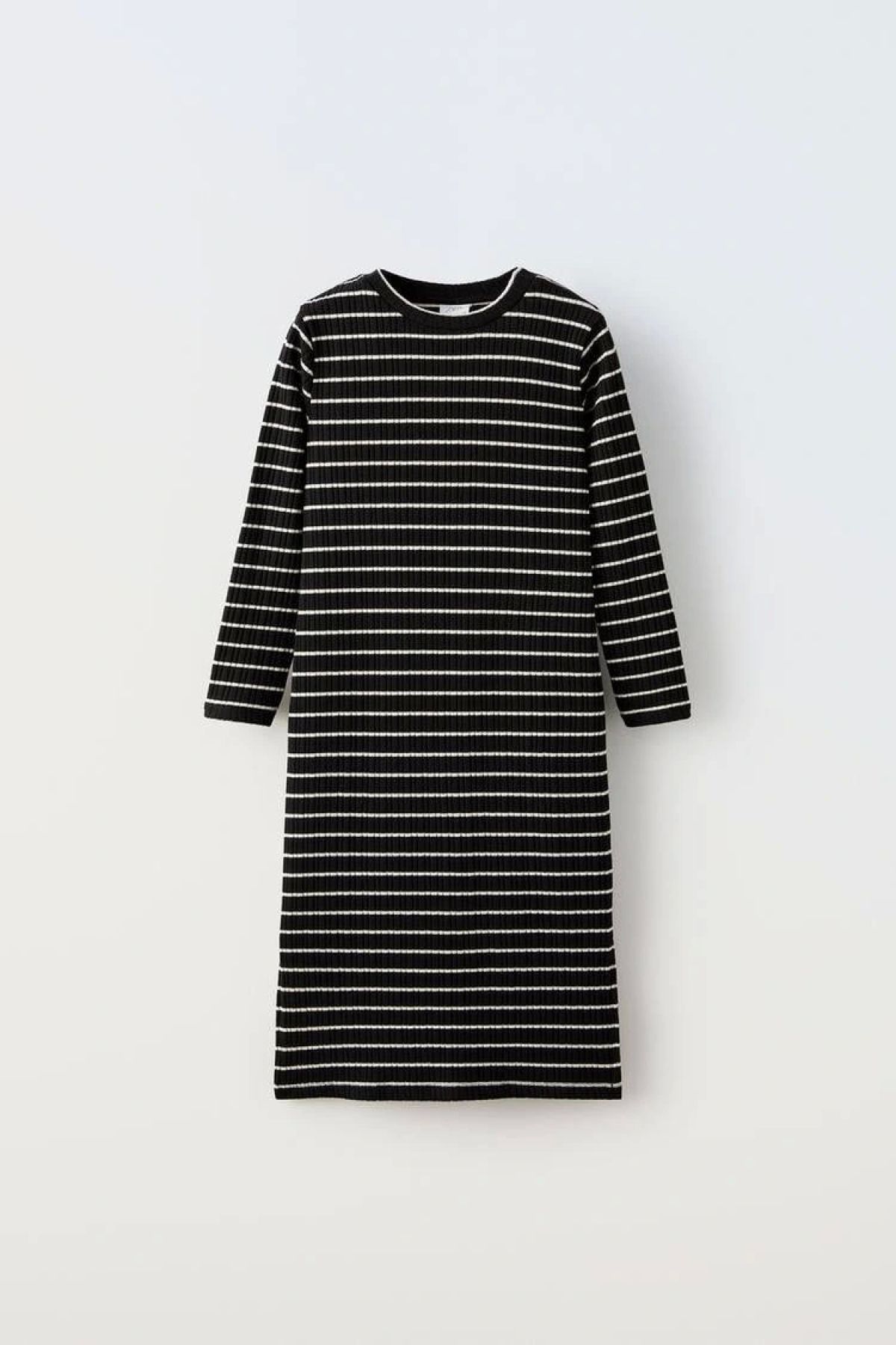 Kidmark Çocuk Modası-Girl's Striped Black Knitwear Dress 3