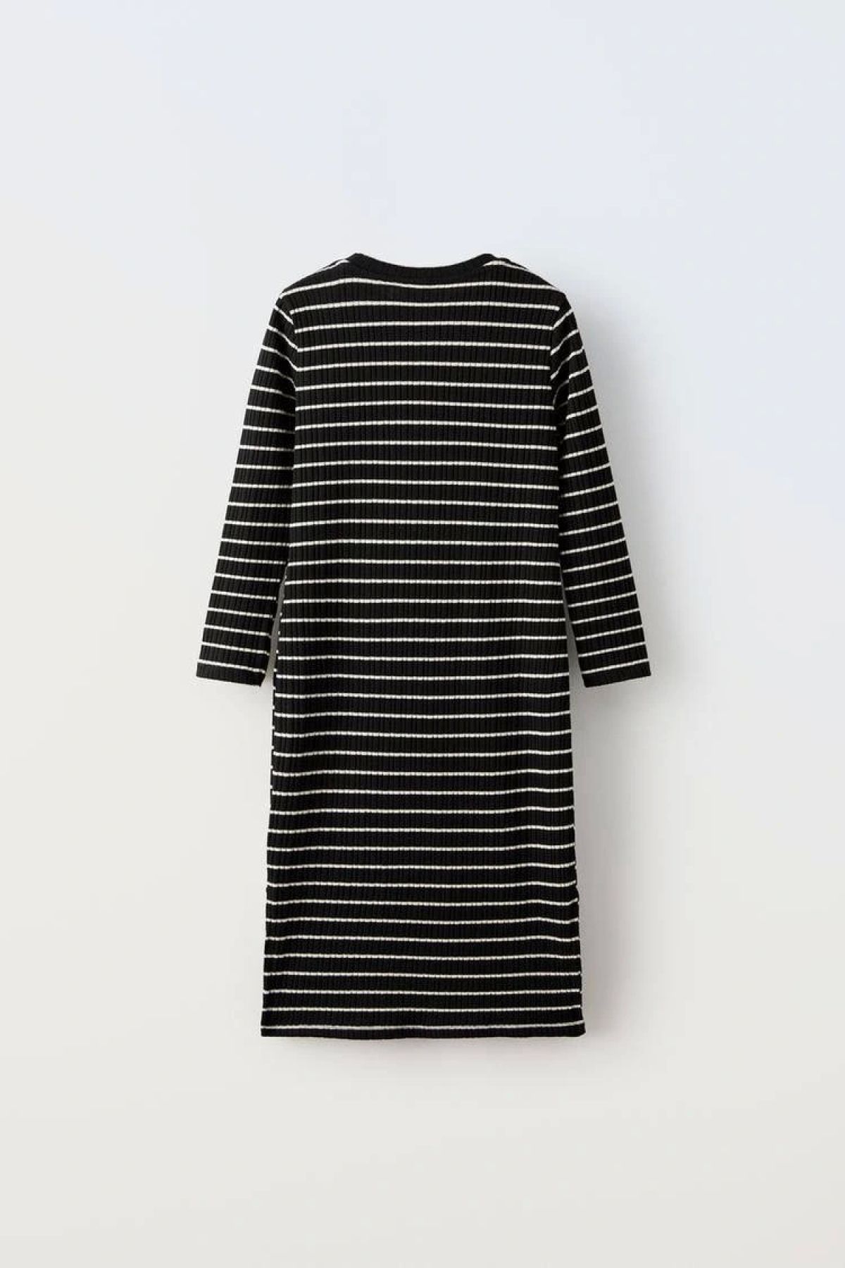 Kidmark Çocuk Modası-Girl's Striped Black Knitwear Dress 4