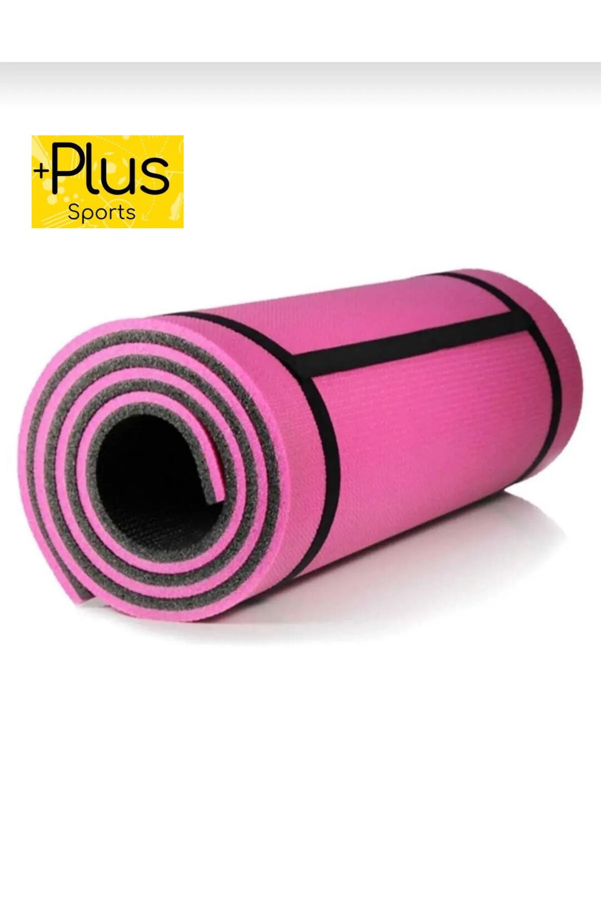 PLUSSPORT PLUS SPORT 10 MM PİLATES EGSERİZ VE KAMP MATI ( SİYAH & PEMBE )