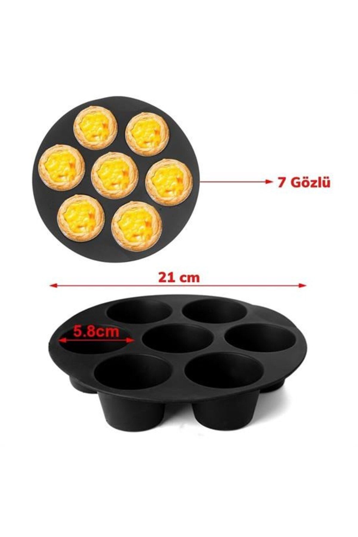 Woody Sofia-7 Compartment Silicone Muffin Cupcake Airfryer - Cake and Donut Baking Mold 5