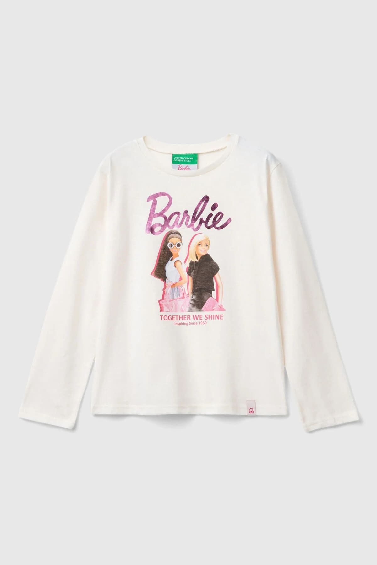 Benetton-Ecru Baby Girl Long Sleeve T-Shirt 1