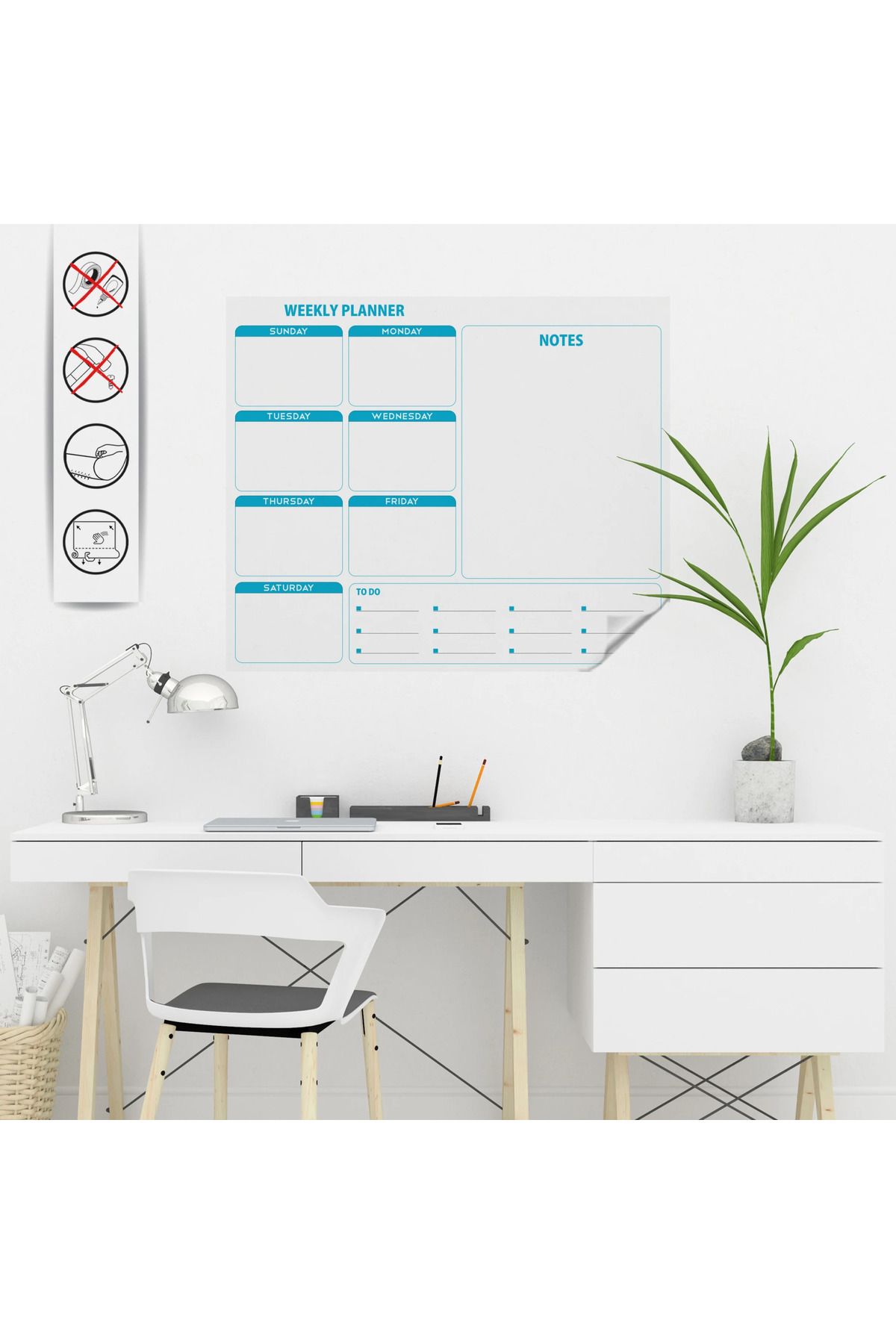 ZERO LAND Statik Kağıt Weekly Planner 60 CM X72 CM 636108