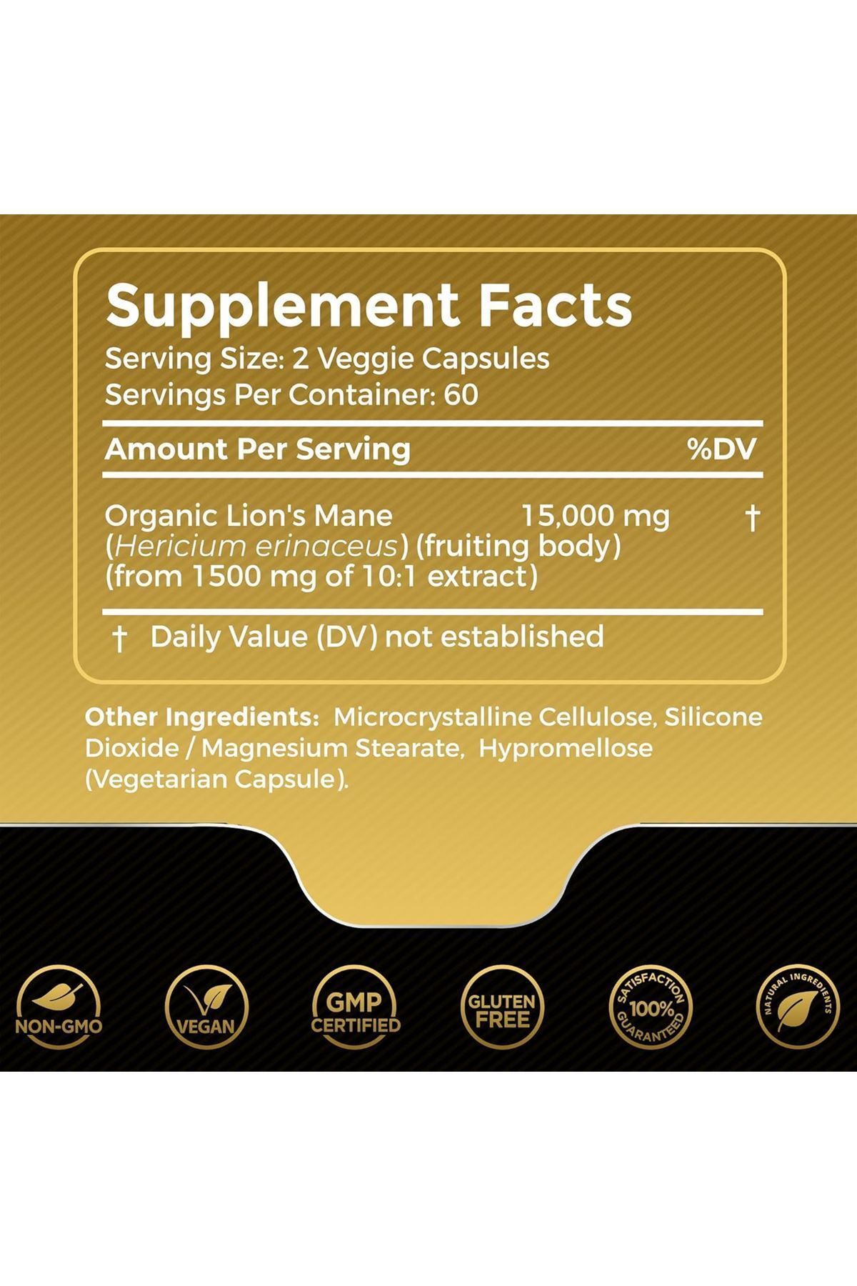 wellness-Organic Lion's Mane 15,000 120 Capsules 2